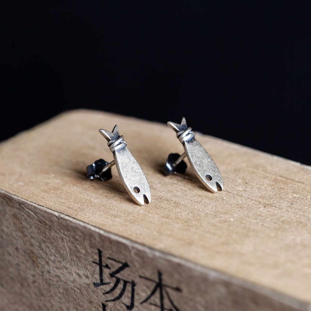 Jewelry Fish Crazy Earrings One Pairs Chrome Jewelry Size ONE SIZE - 1 Thumbnail