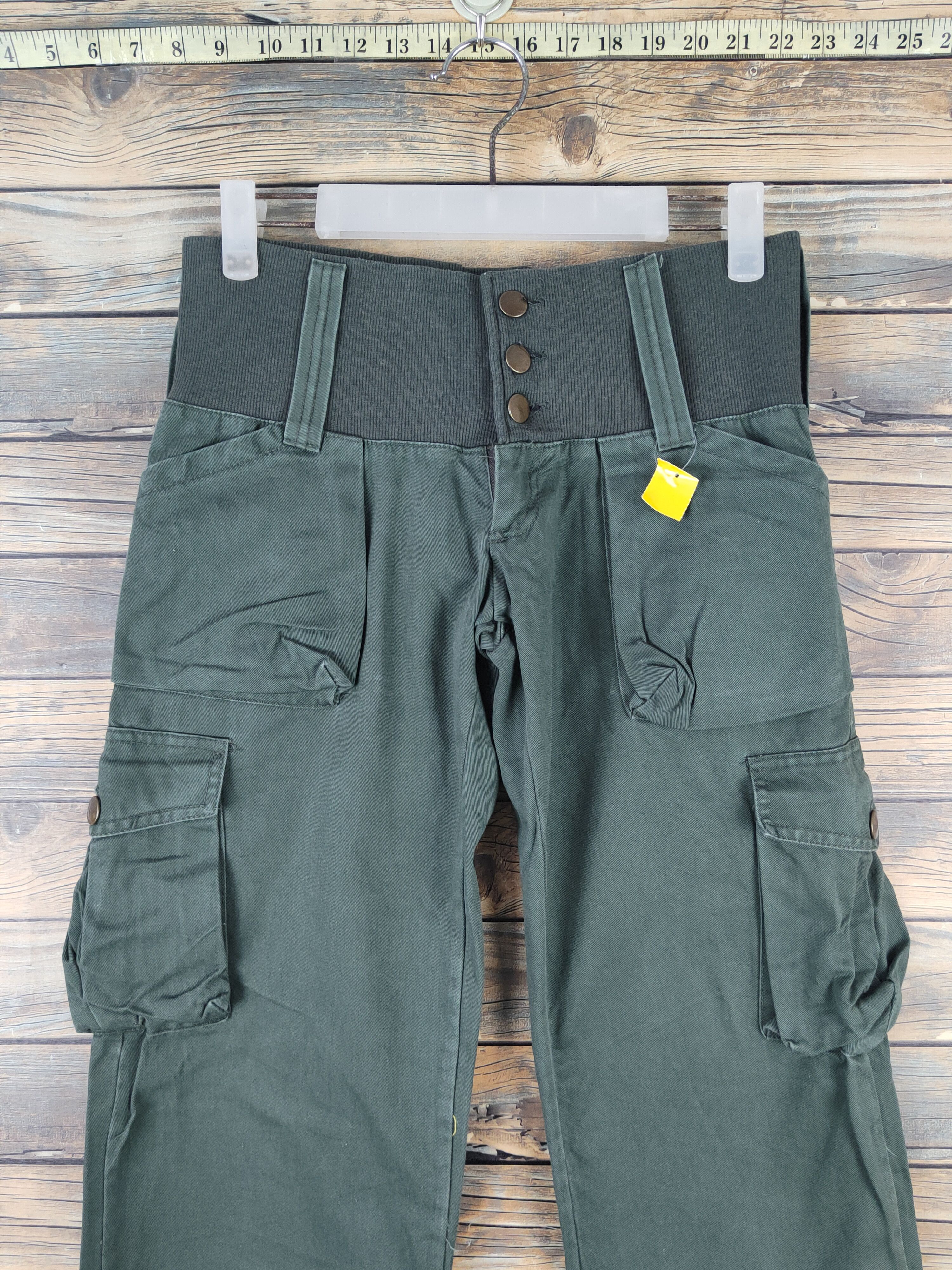 Japanese Brand DL Blue Brain Dark Green Multipocket Joggers #2398 Size 27" / US 4 / IT 40 - 2 Thumbnail