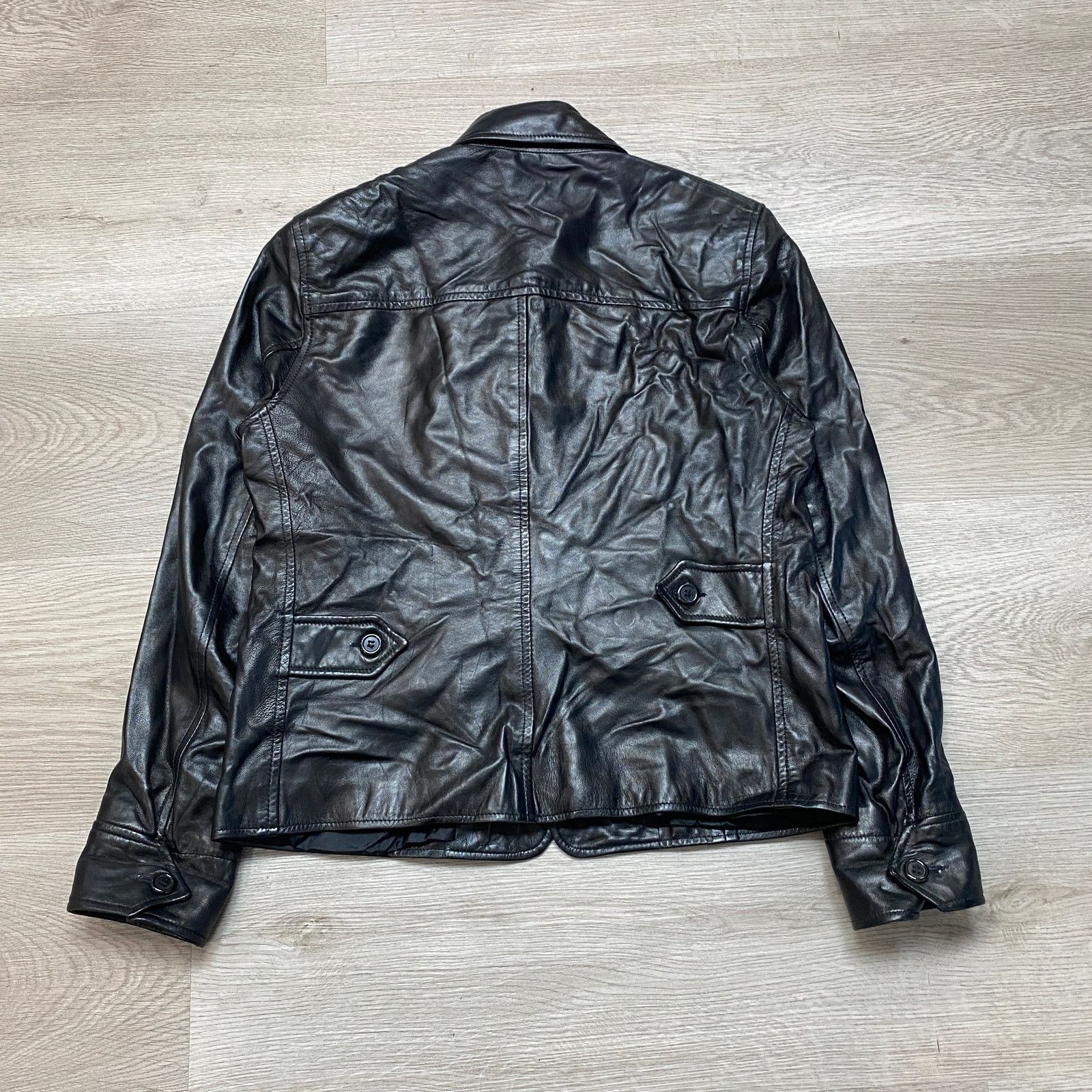 VTG Ralph Lauren Leather Jacket Women's 8 Biker Y2K Matrix
