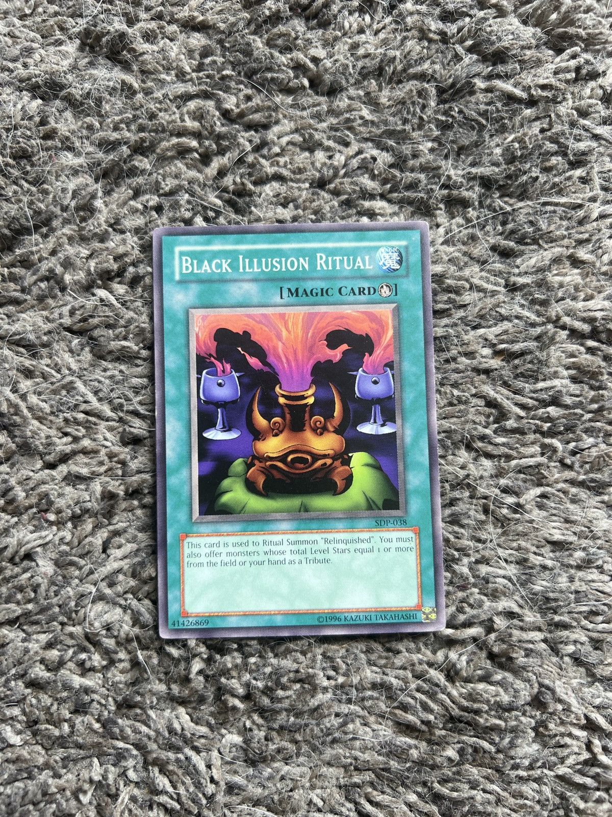 Vintage 1996 Konami Yu-Gi-Oh! Black Illusion Ritual Card Size ONE SIZE - 1 Thumbnail