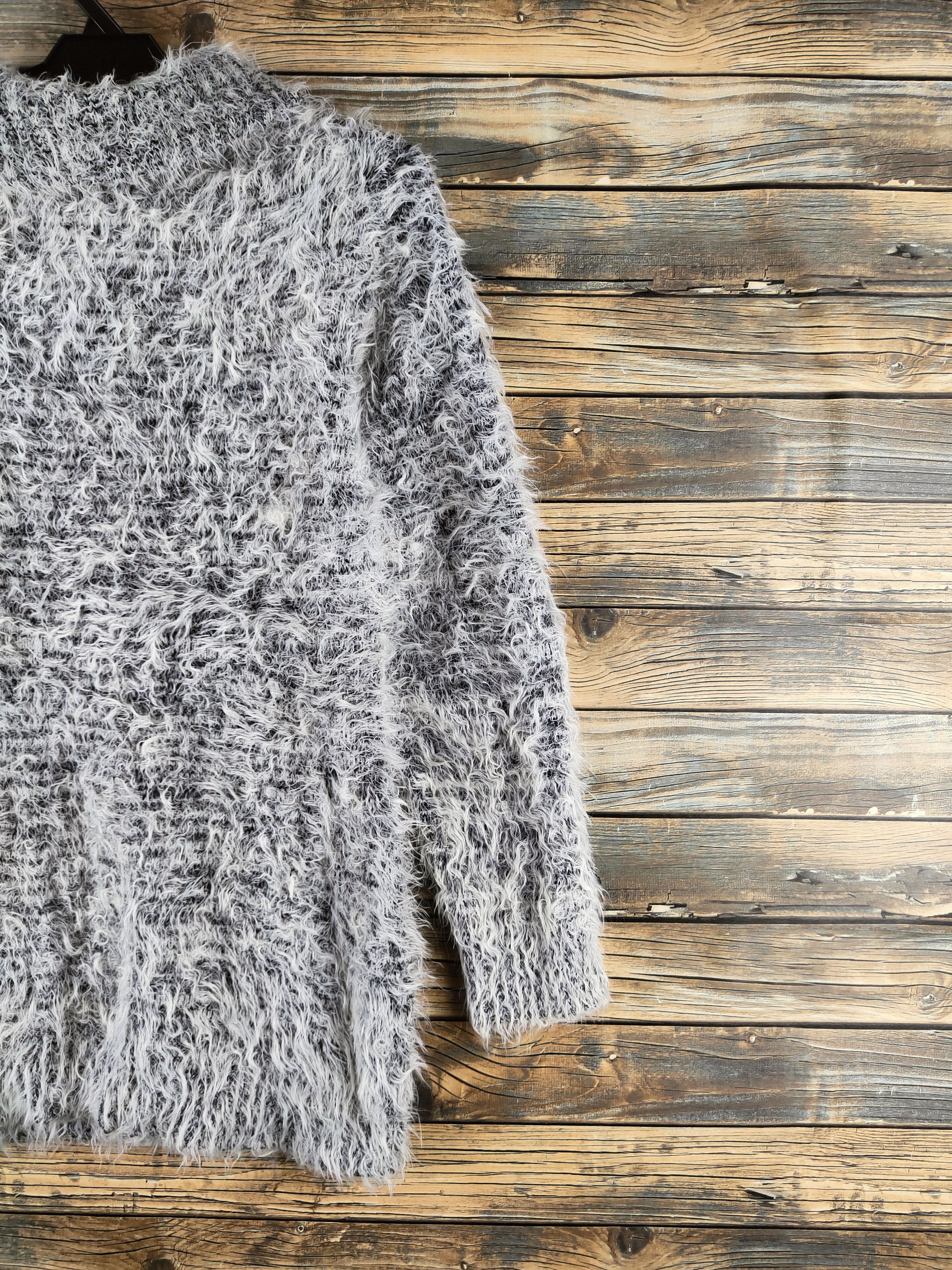 Japanese Brand DL Cecil McBee Black White Fur Mohair Knitwear #46-970 Size M / US 6-8 / IT 42-44 - 9 Thumbnail