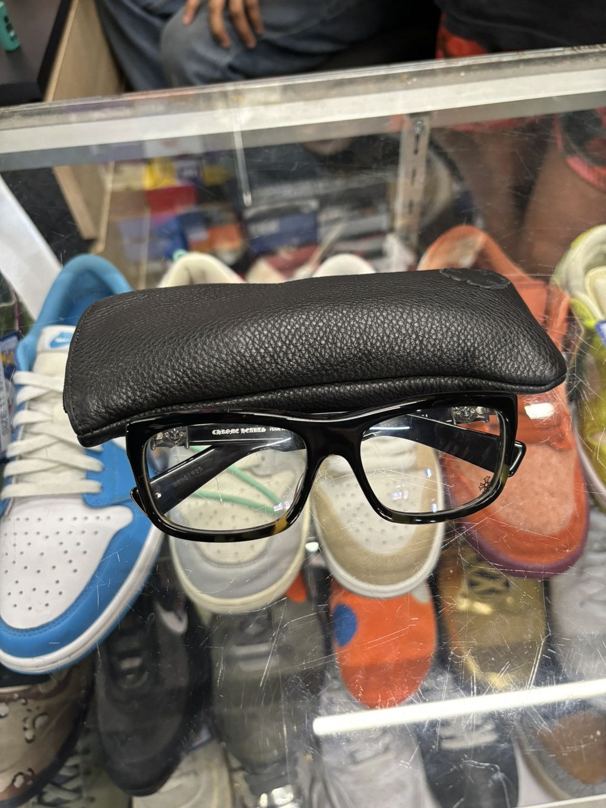 image of Chrome Hearts Clear Frames Glasses in Black, Men's