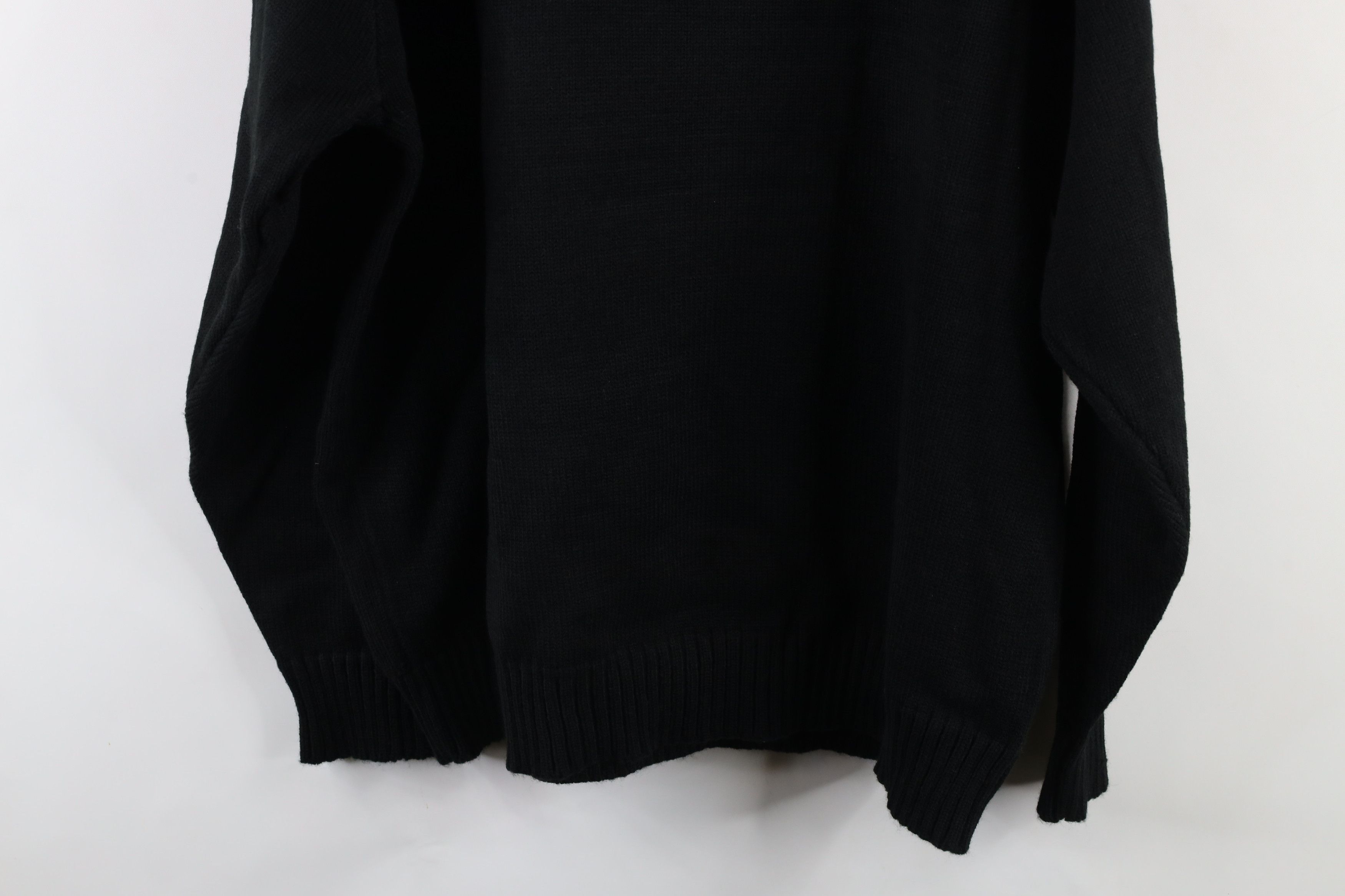 Vintage Vintage 90s Streetwear Diamond Mock Neck Knit Sweater Black Size US XL / EU 56 / 4 - 10 Thumbnail