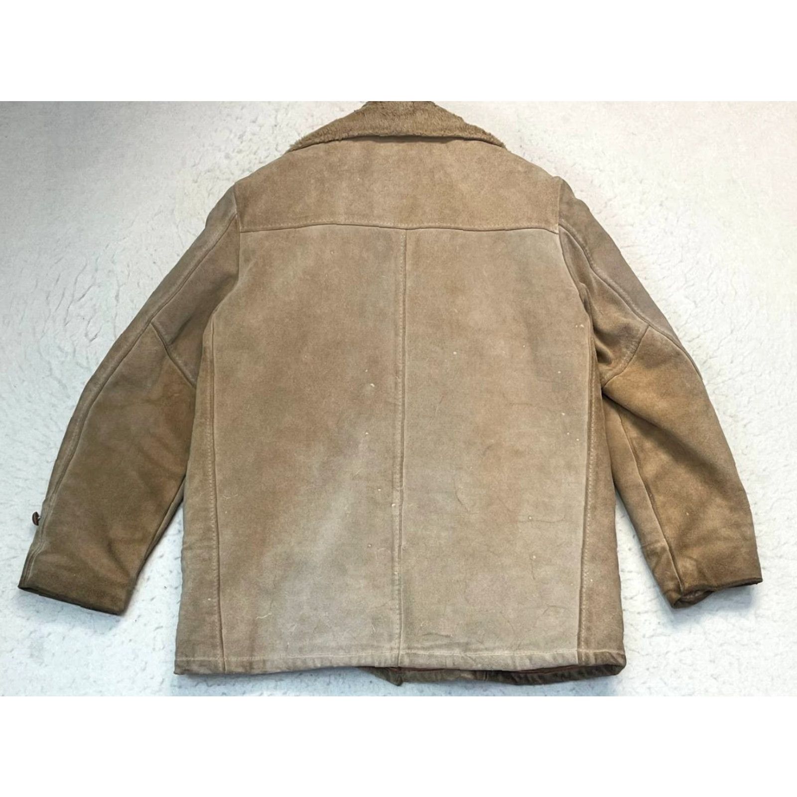 Vintage VINTAGE Genuine Leather Suede Heavy Jacket Mens Mid-Length Brown L See Pic Pockets Lined Classic Outdoor Retro USA American Jacket Size US L / EU 52-54 / 3 - 2 Thumbnail