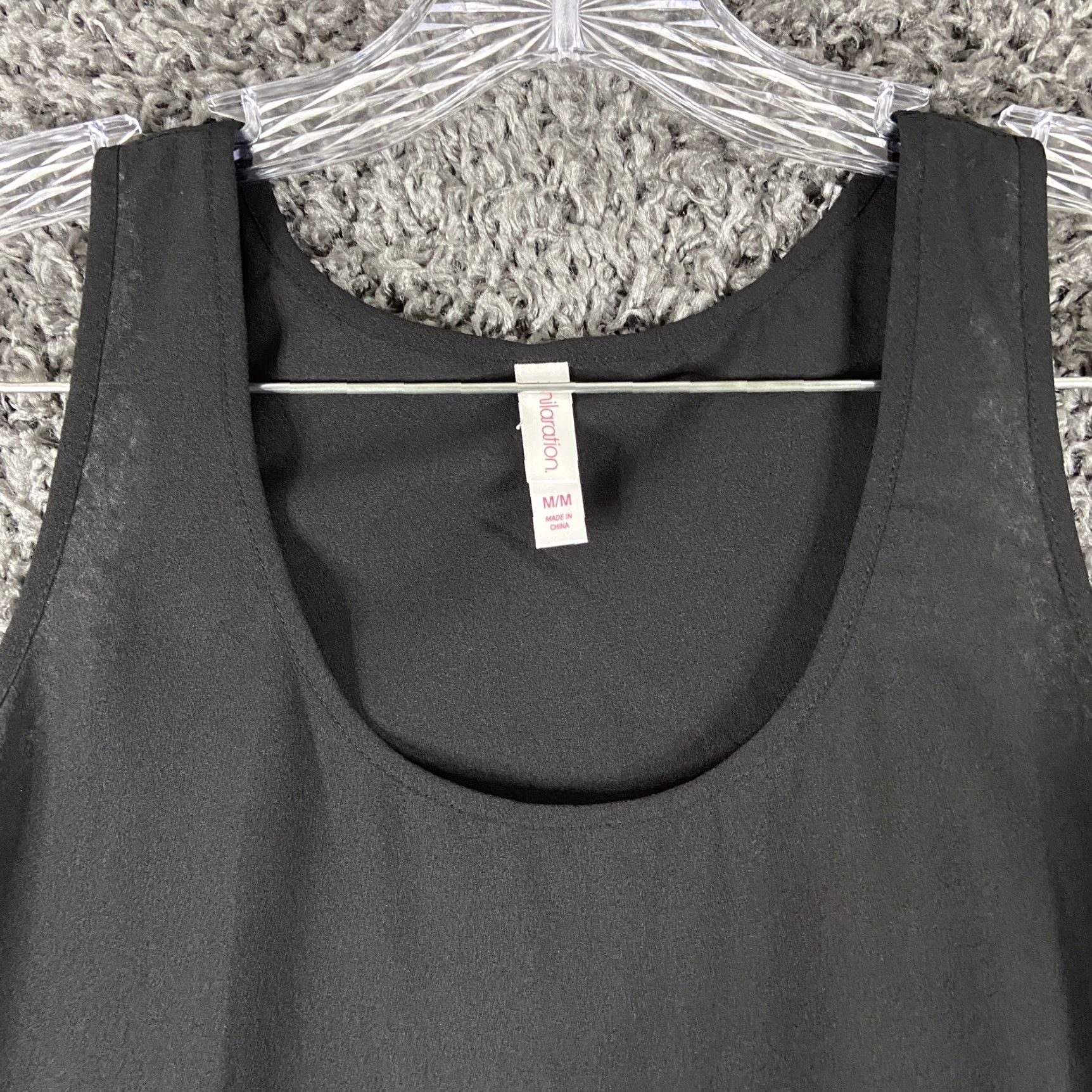 Vintage XHILARATION Sheer Tank Top Blouse Women’s Medium Black Ruffle Size M / US 6-8 / IT 42-44 - 6 Thumbnail