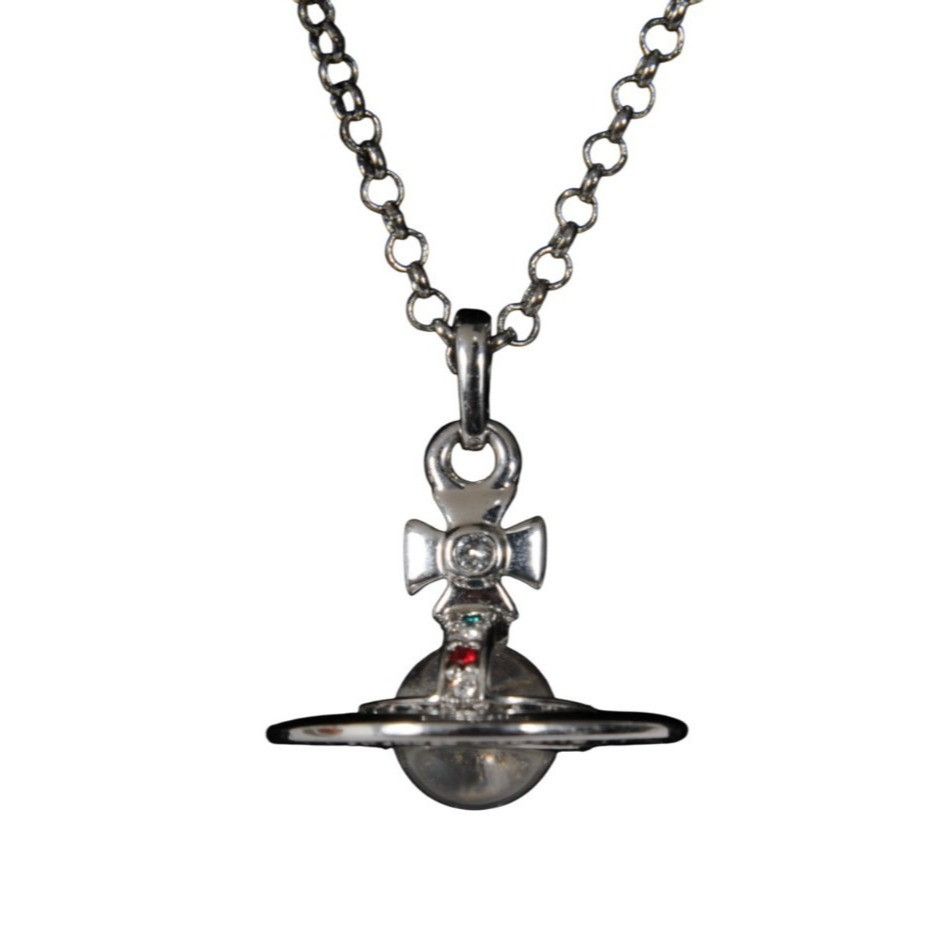 Vivienne Westwood Tiny Orb Pendant Necklace Silver Platinum Size ONE SIZE - 1 Thumbnail