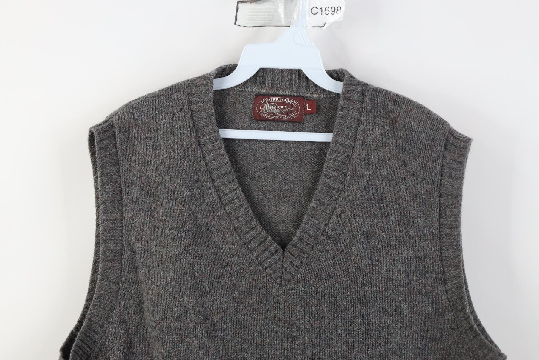 Vintage Vintage 70s Streetwear Wool V-Neck Sweater Vest Gray USA Size US L / EU 52-54 / 3 - 2 Thumbnail