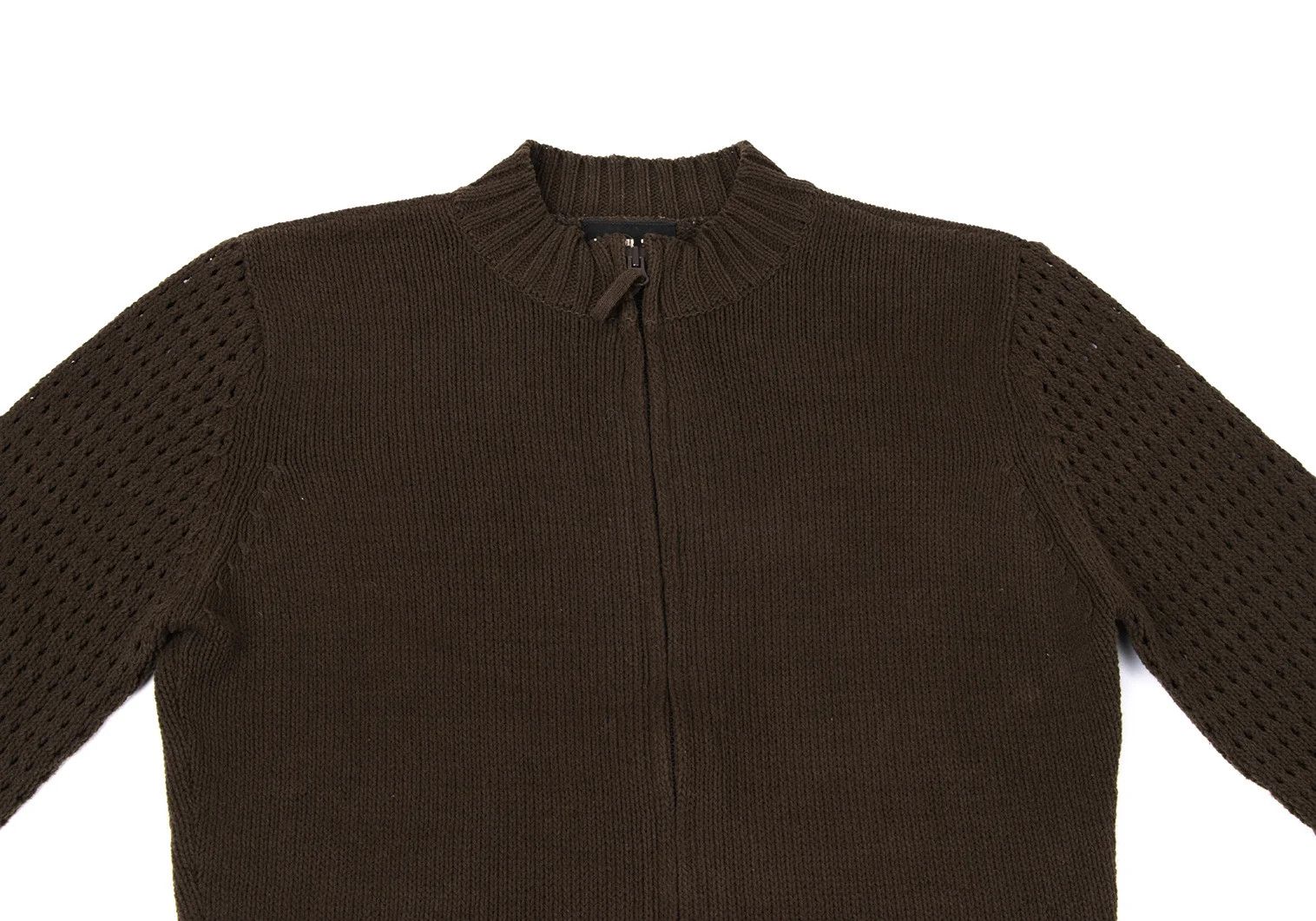 Jean Paul Gaultier Double Zip Knit with Openwork Sleeves in Brown 48 Size US M / EU 48-50 / 2 - 2 Thumbnail
