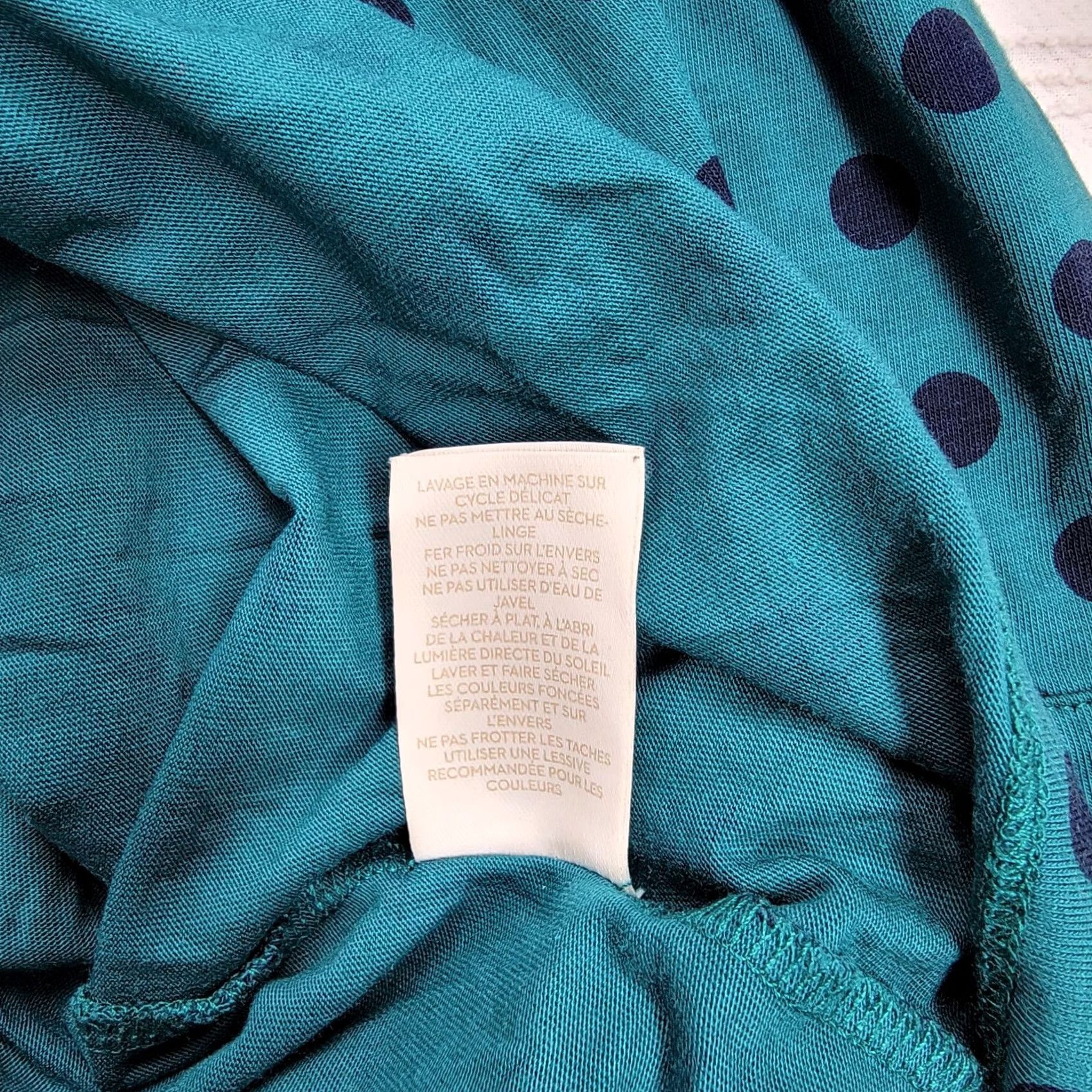 Boden Boden Blouse Top 10 Teal Blue Polka Dots Knit 3/4 Sleeve Round Neck Womens Shirt Size L / US 10 / IT 46 - 5 Thumbnail