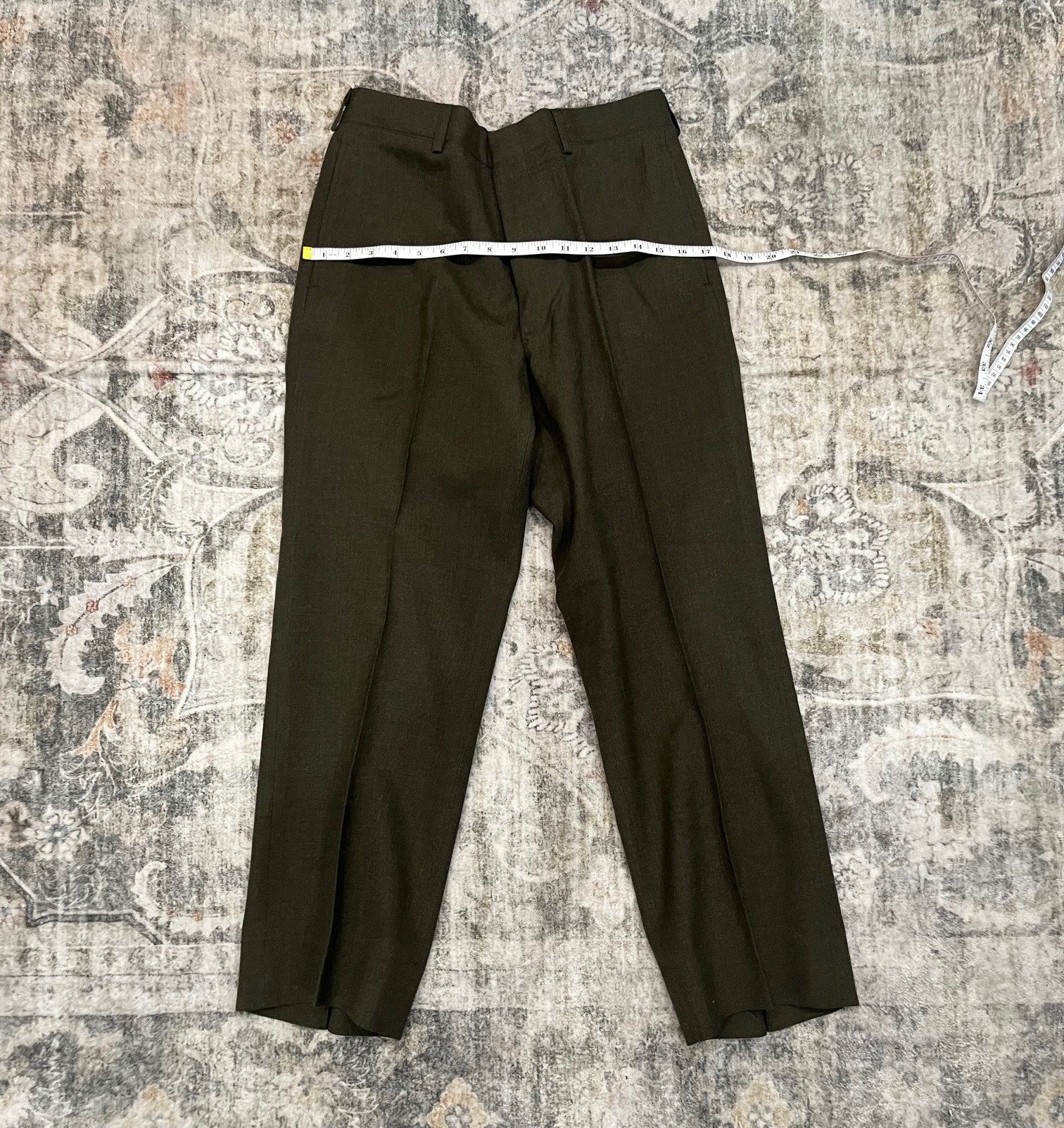 Vintage Vintage Military Wool-Serge Trousers Green #2234 – Size 31S Size US 31 - 3 Thumbnail