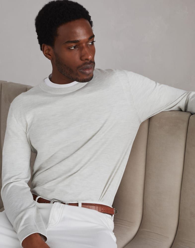 Brunello Cucinelli o1w1db10825 Sweater in White Size US L / EU 52-54 / 3 - 3 Thumbnail