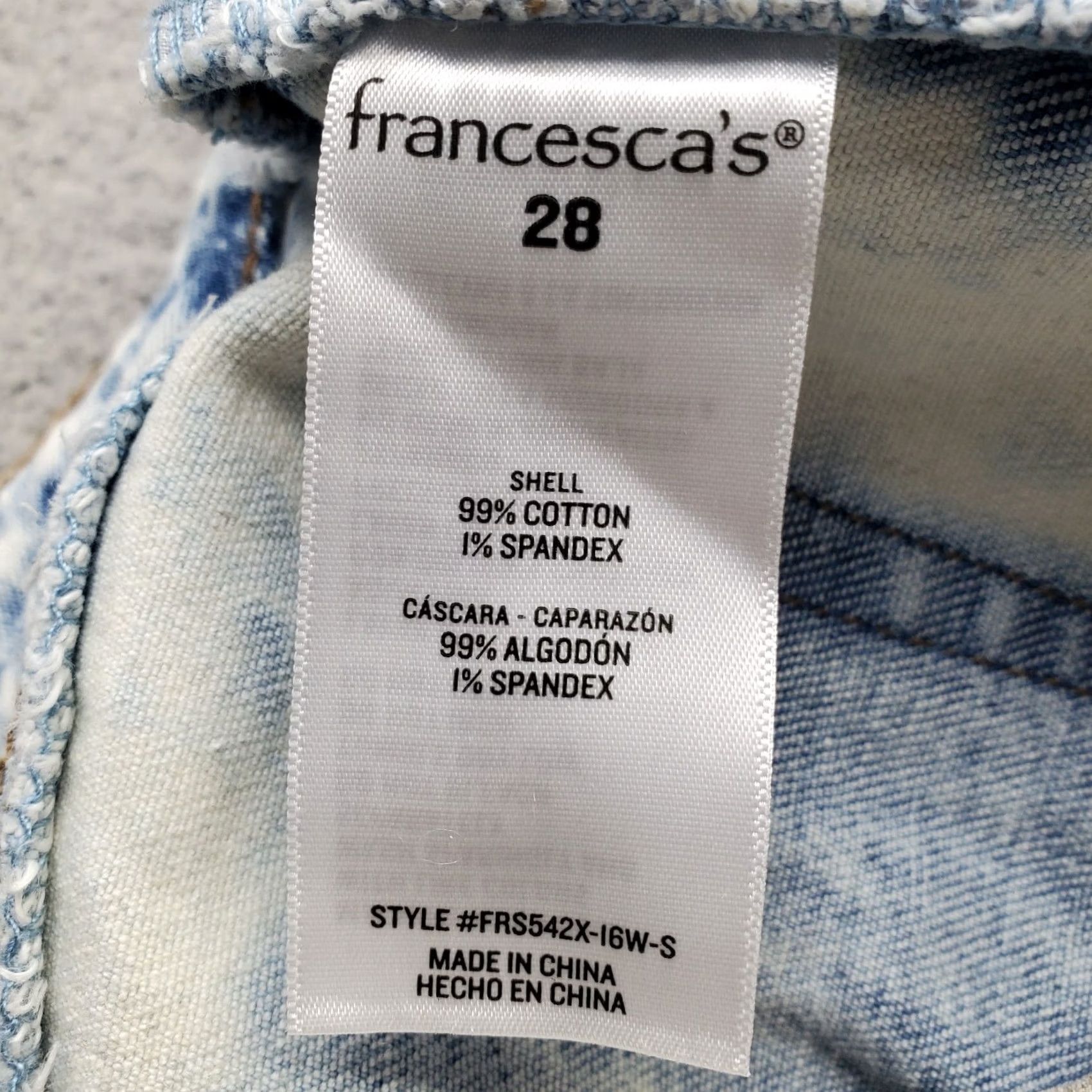 Vintage Harper Women Shorts 28 Blue Denim Stretch Raw Hem Distressed Button Fly - Vintage? No Size 28" / US 6 / IT 42 - 7 Thumbnail