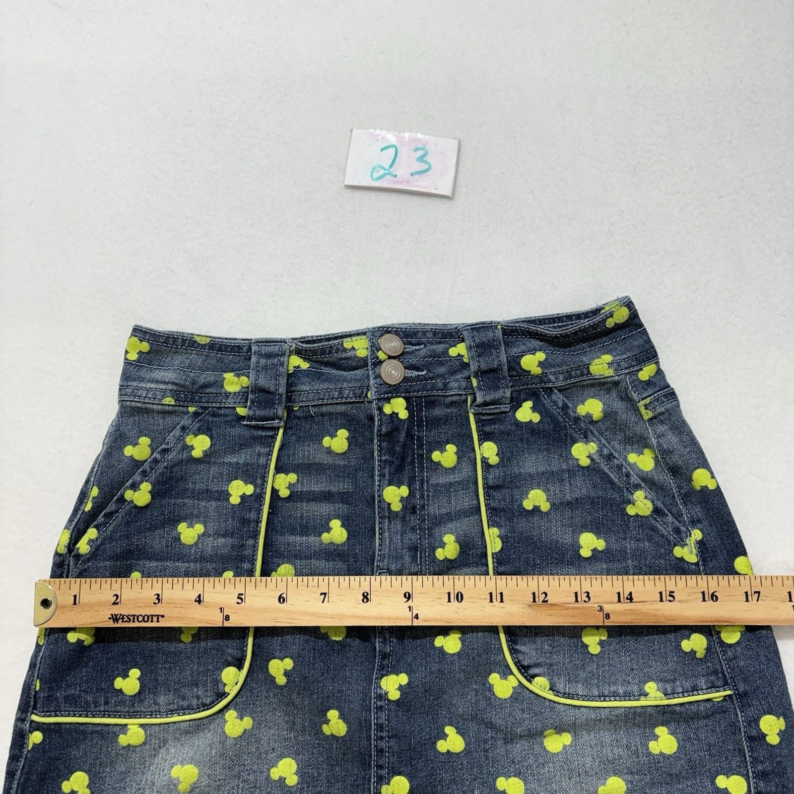 Disney Disney Parks Small Denim Mini Skirt Mickey Mouse Pattern Size 28" / US 6 / IT 42 - 10 Thumbnail