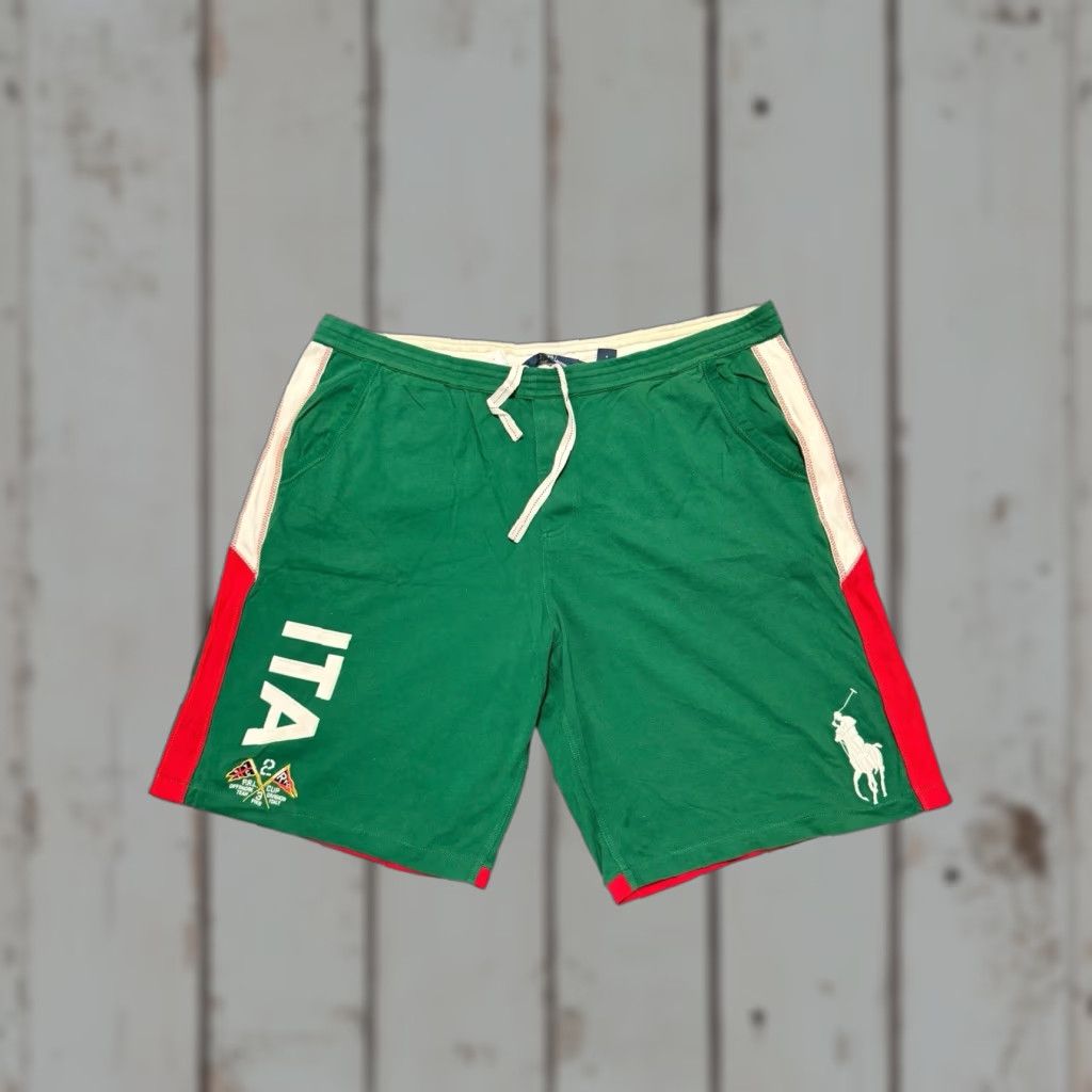 Polo Ralph Lauren VINTAGE Polo Ralph Lauren Big Pony Italia #2 PRL Cup Shorts 4XLT Tall Knit Cotton Polyester Green Mens Casual Polo Ralph Lauren shirt? Size US XXL / EU 58 / 5 - 1 Thumbnail