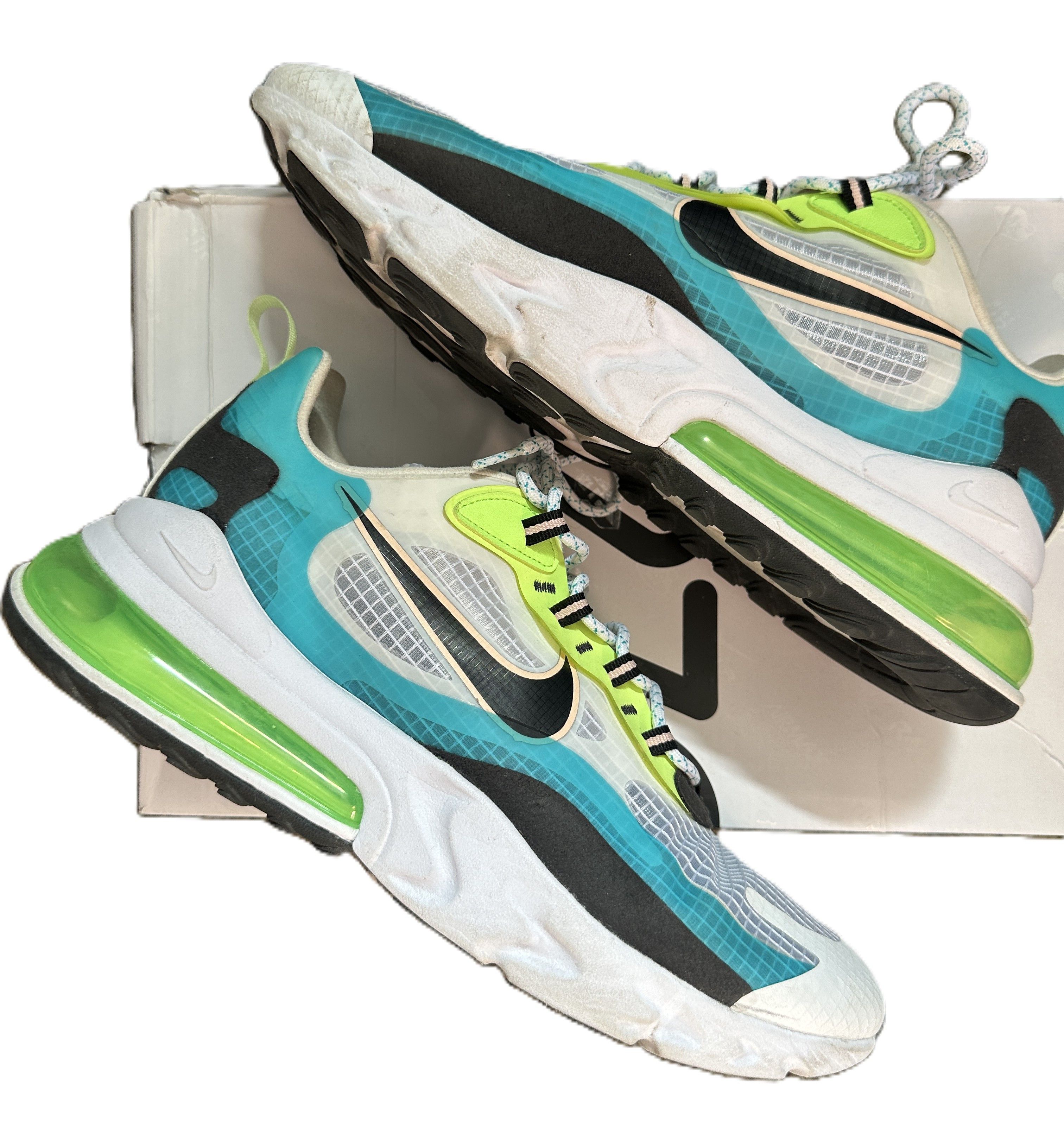 Nike Air Max 270 React SE - Oracle Aqua/Black/Ghost Green Size US 12 / EU 45 - 3 Thumbnail