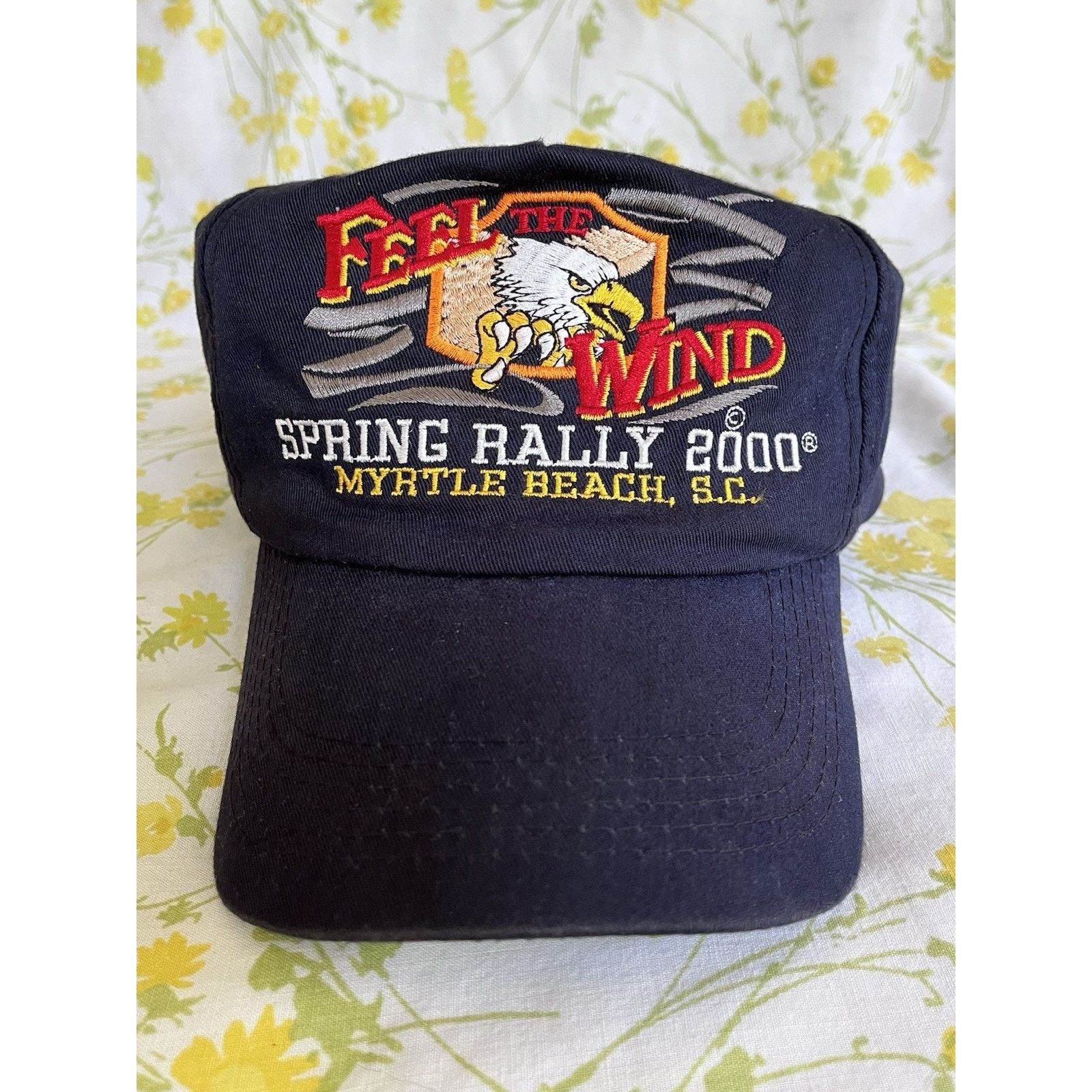 Vintage VTG 2000 Feel the Wind Bike Week Hat Myrtle Beach SnapBack Size ONE SIZE - 1 Thumbnail