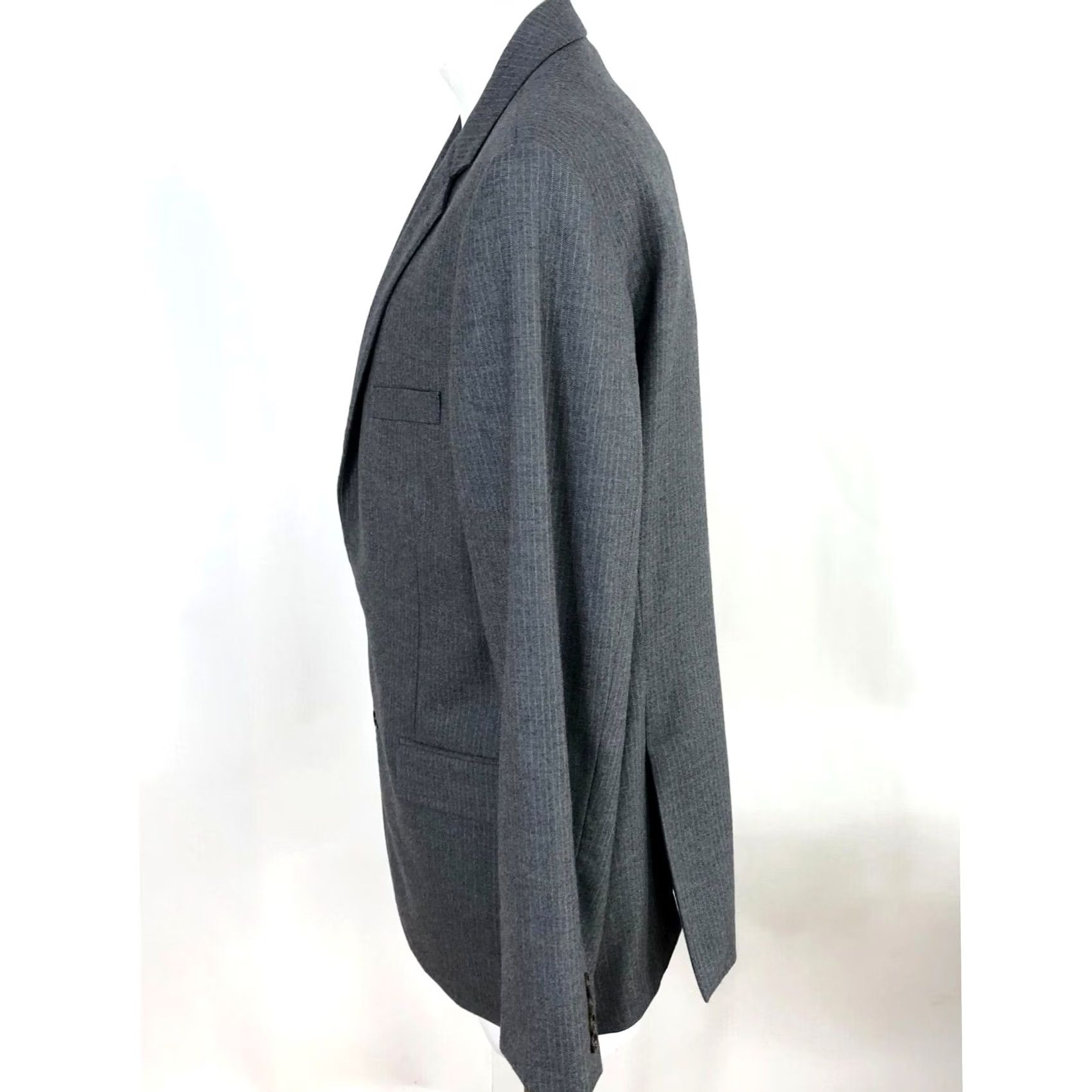 J.Crew J.Crew Thompson 44L Gray Striped Wool Blend Blazer Sport Coat Jacket Size 44R - 3 Thumbnail