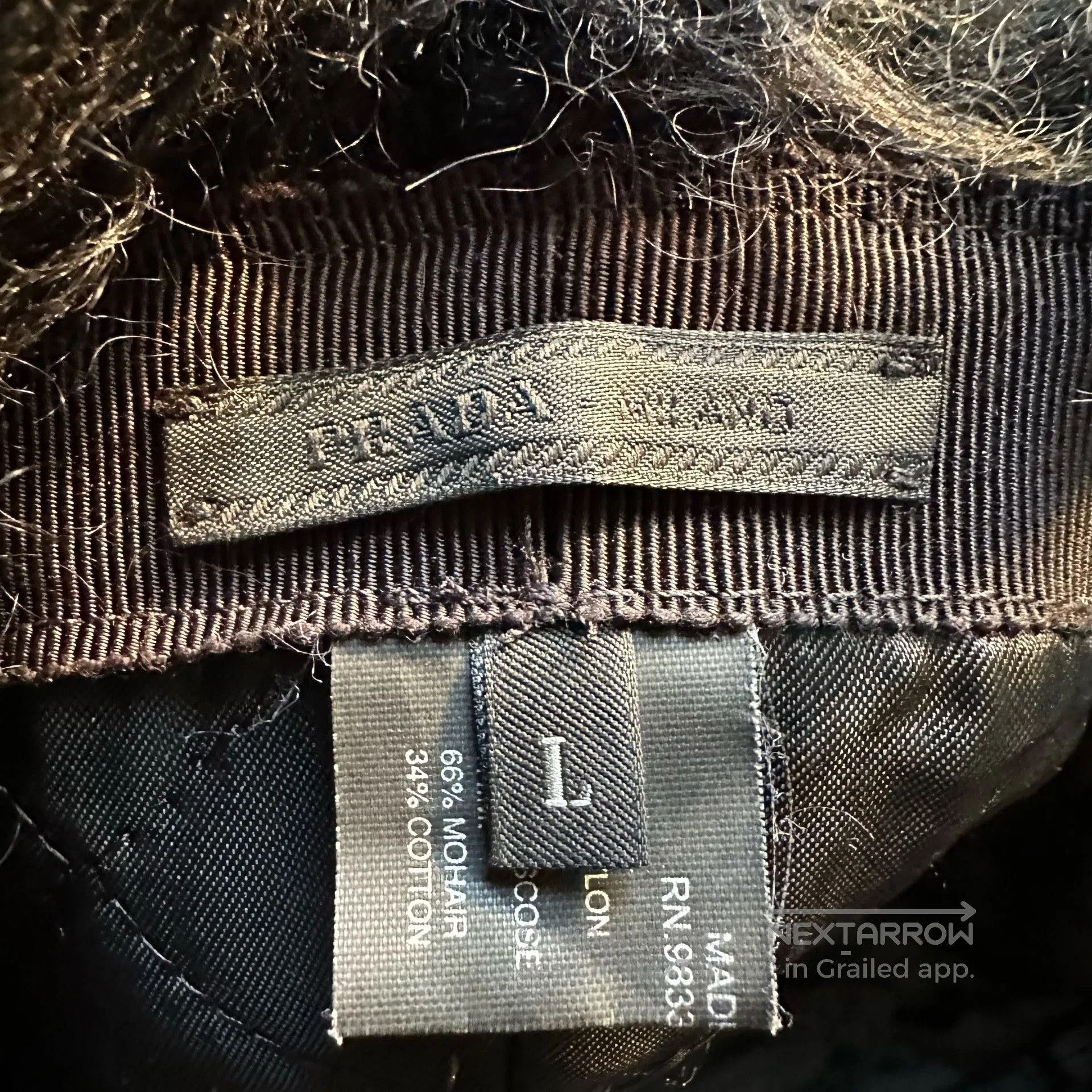 Prada Prada Black Nylon Mohair Hat. Size ONE SIZE - 4 Thumbnail