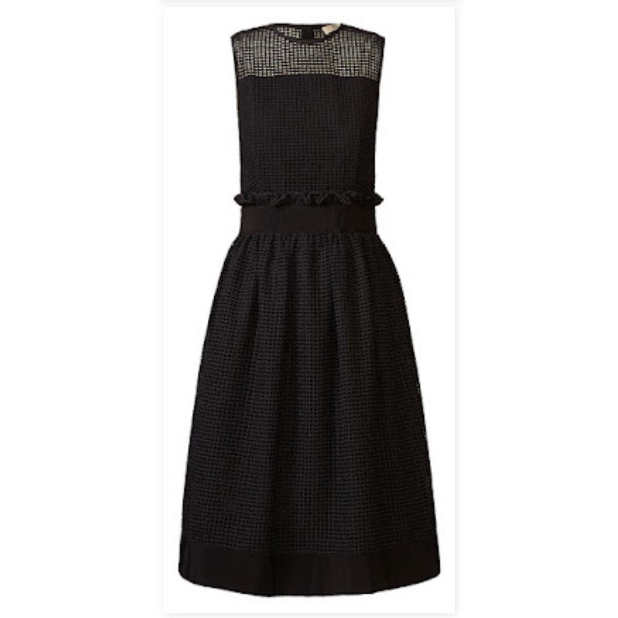 Orla Kiely Orla Kiely Black Grid Mesh Sleeveless Knee Length Dress Size M / US 6-8 / IT 42-44 - 3 Thumbnail