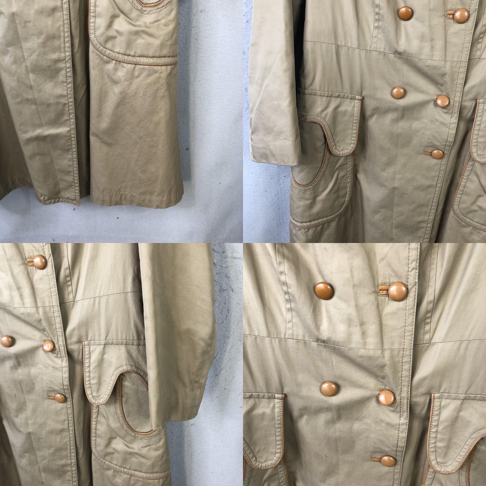 Doublet VINTAGE Trench Coat Womens 16 Tan Long Belted Double Breasted Pockets 70s Size XXL / US 16-18 / IT 52-54 - 9 Thumbnail