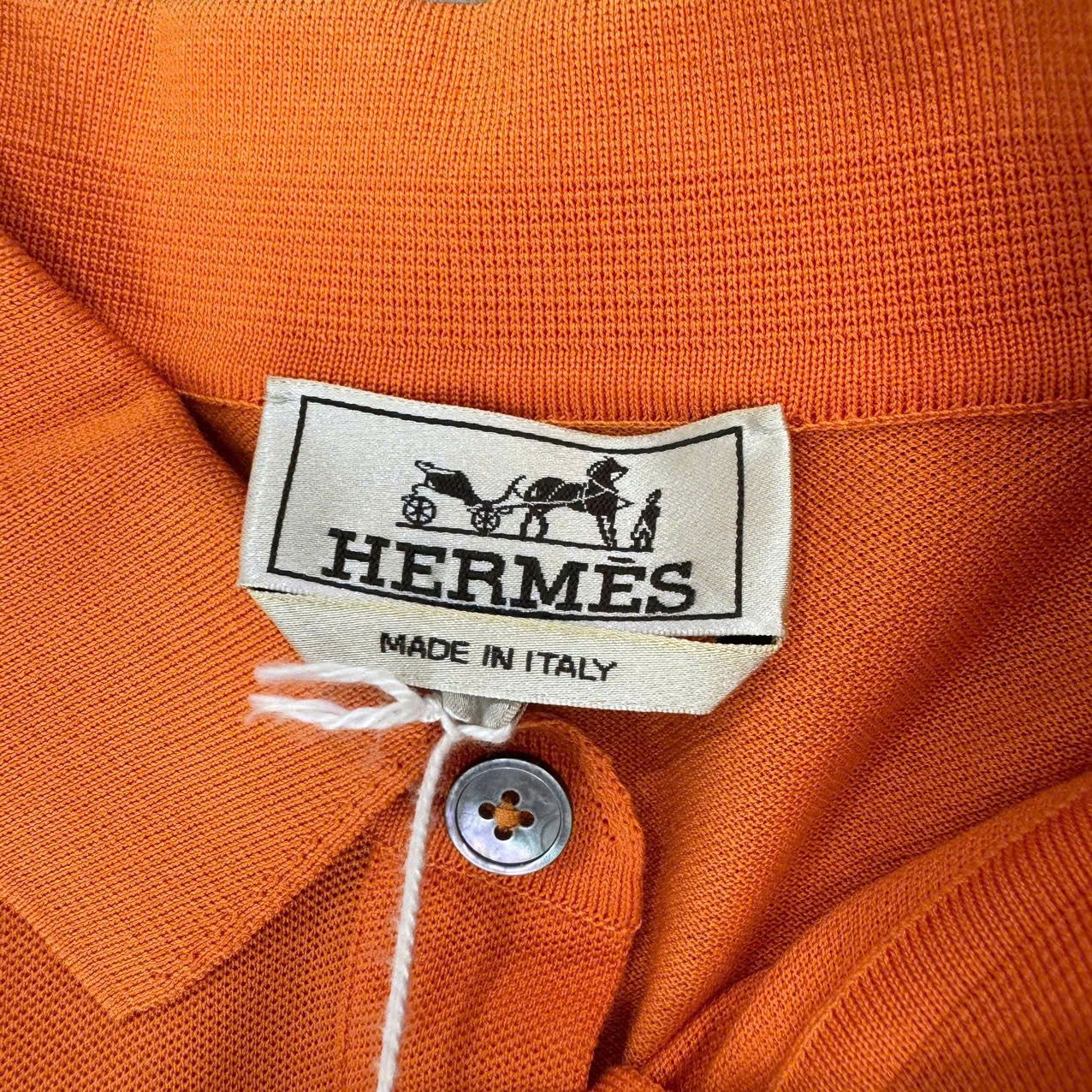 Hermes HERMES H embroidered buttoned polo shirt Orange Size US M / EU 48-50 / 2 - 8 Thumbnail