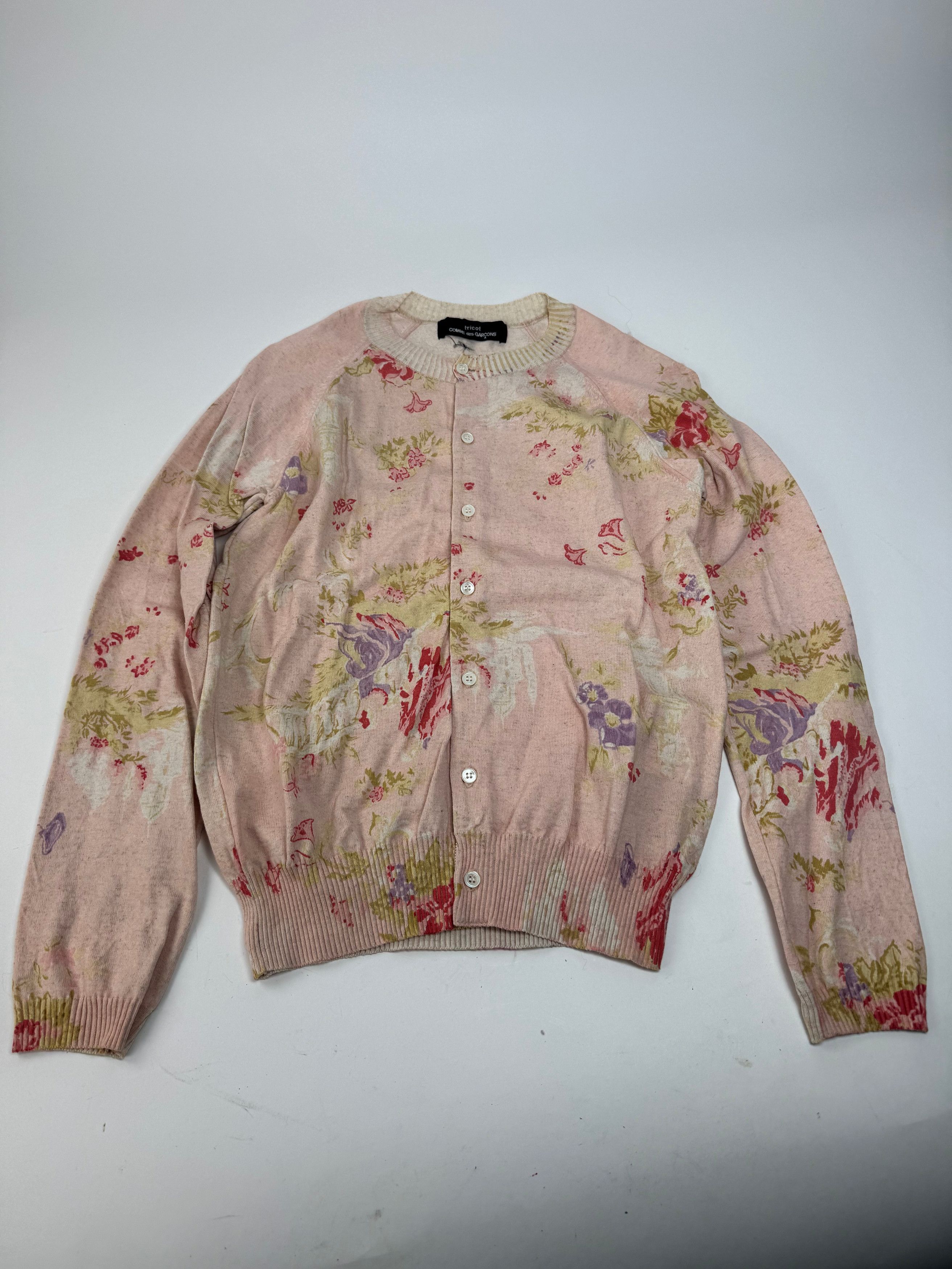 Comme des Garcons Vintage Comme Des Garçons floral Cardigan Pink Size M / US 6-8 / IT 42-44 - 1 Thumbnail