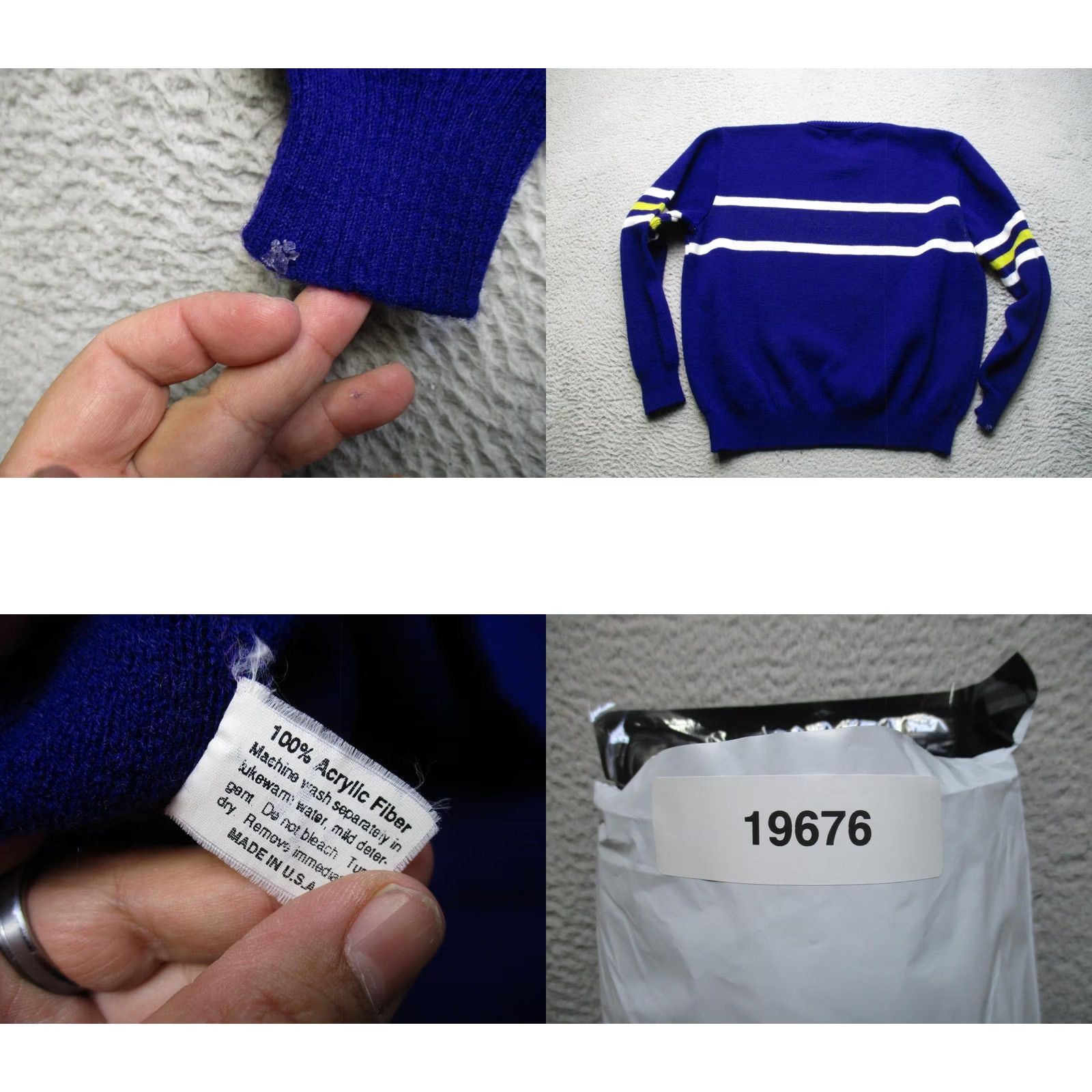 Vintage VINTAGE Brandon Sweater Mens Large Blue Stripe Acrylic Crewneck 80s Size US L / EU 52-54 / 3 - 8 Thumbnail