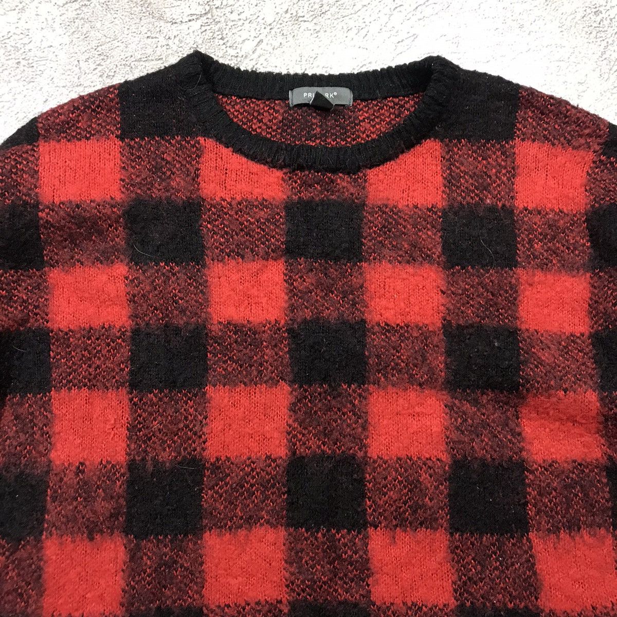 Vintage Vintage 90s Red Black Buffalo Plaid Oversized Sweater Grunge Size M / US 6-8 / IT 42-44 - 3 Thumbnail