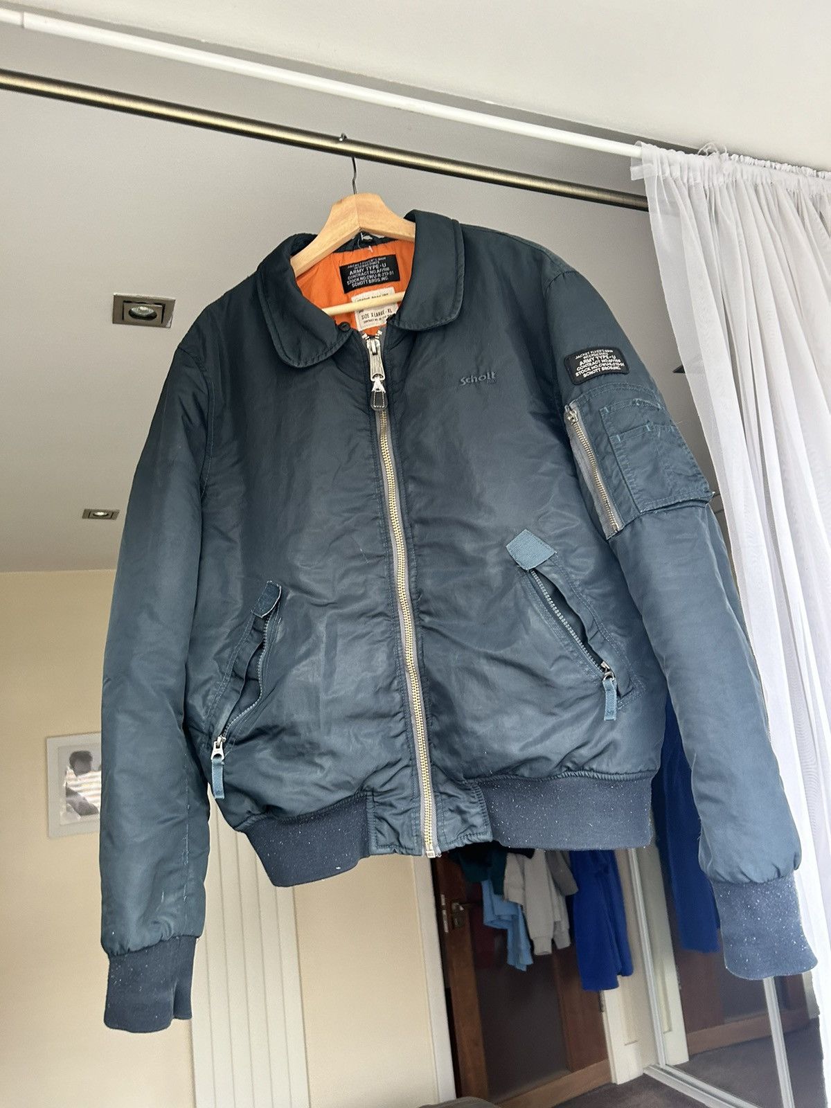 Schott Schott 90’s Bomber Flight Jacket Size US L / EU 52-54 / 3 - 1 Thumbnail