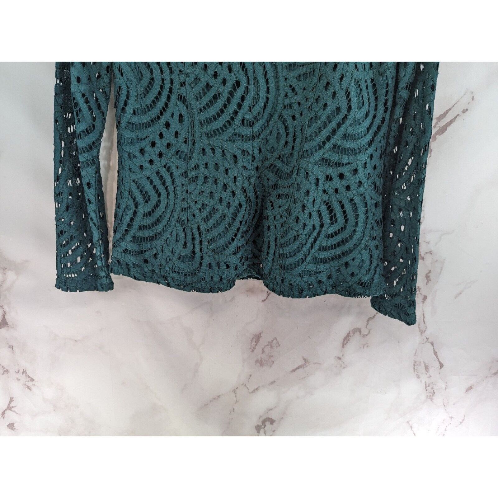 Boden Boden Shirt Women 6 Small Green Lace Zeta Ponte Blouse Size S / US 4 / IT 40 - 7 Thumbnail