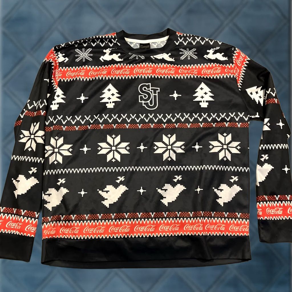 Vintage ST. JOHN'S UNIVERSITY Coca Cola Ugly Christmas Sweater Pullover XL Men Size US XL / EU 56 / 4 - 1 Thumbnail