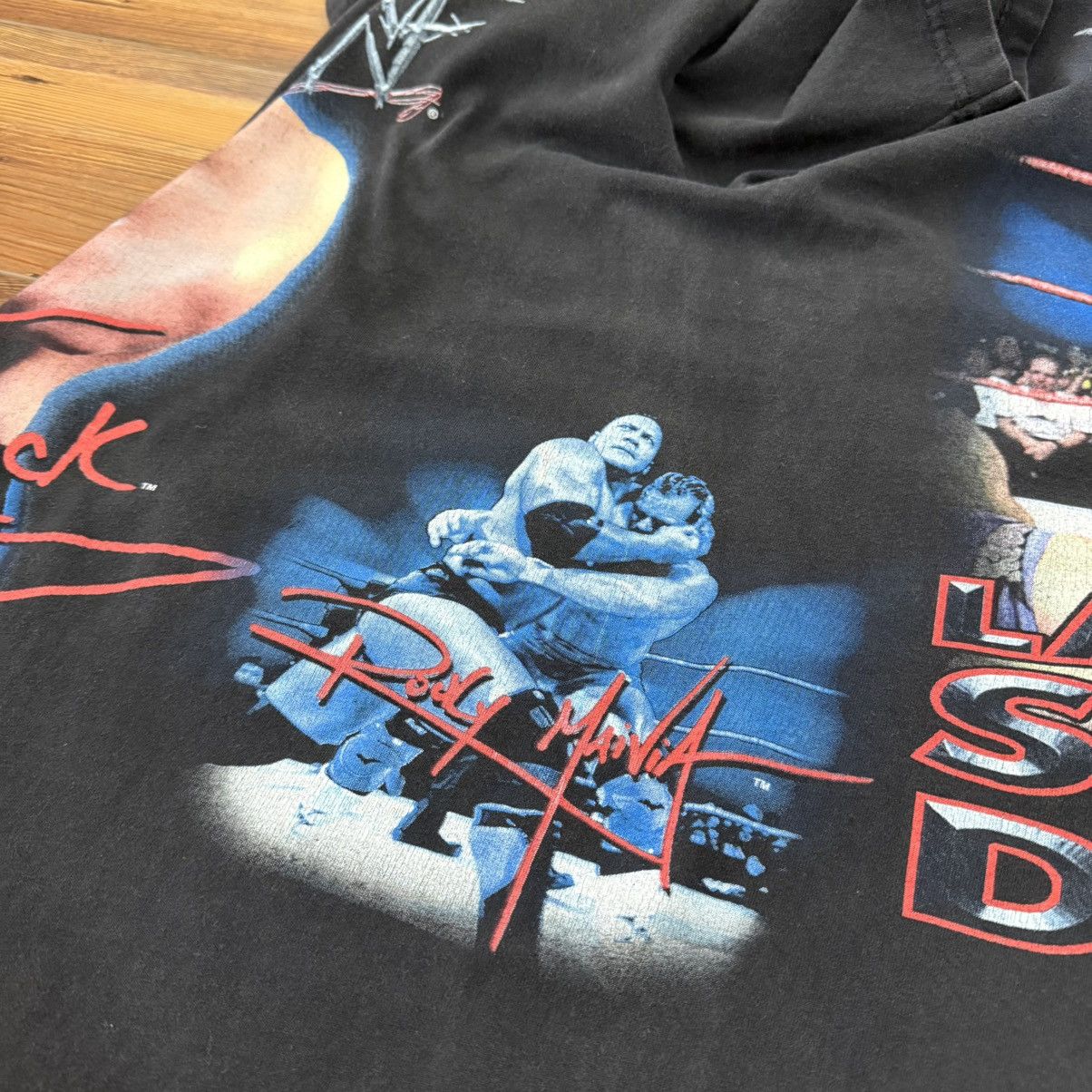 Other Vintage The Rock WWF Layin Smackdown Wraparound Black Shirt Size US L / EU 52-54 / 3 - 5 Thumbnail
