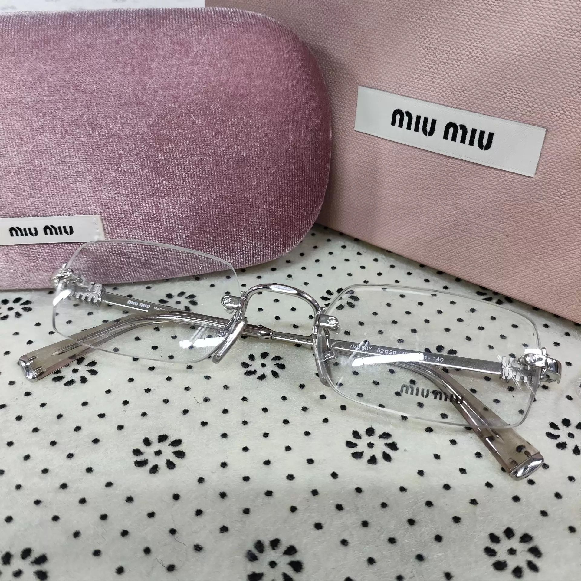 Miu Miu MIU MIU Frameless Eyeglasses Double Logo Temples Size ONE SIZE - 1 Thumbnail