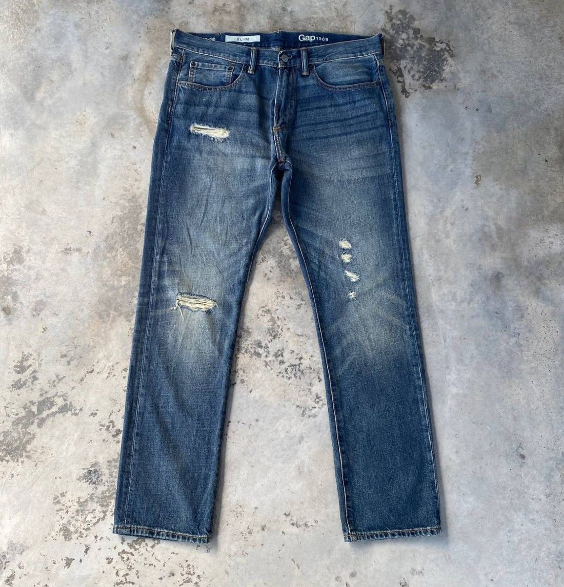 Gap VINTAGE Y2K GAP DISTRESSED GRUNGE DENIM Size US 33 - 2 Thumbnail