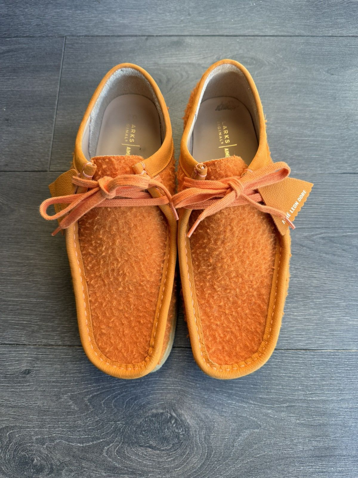 Aime Leon Dore × Clarks Wallabee - Orange Casentino Wool Size US 9.5 / EU 42-43 - 3 Thumbnail