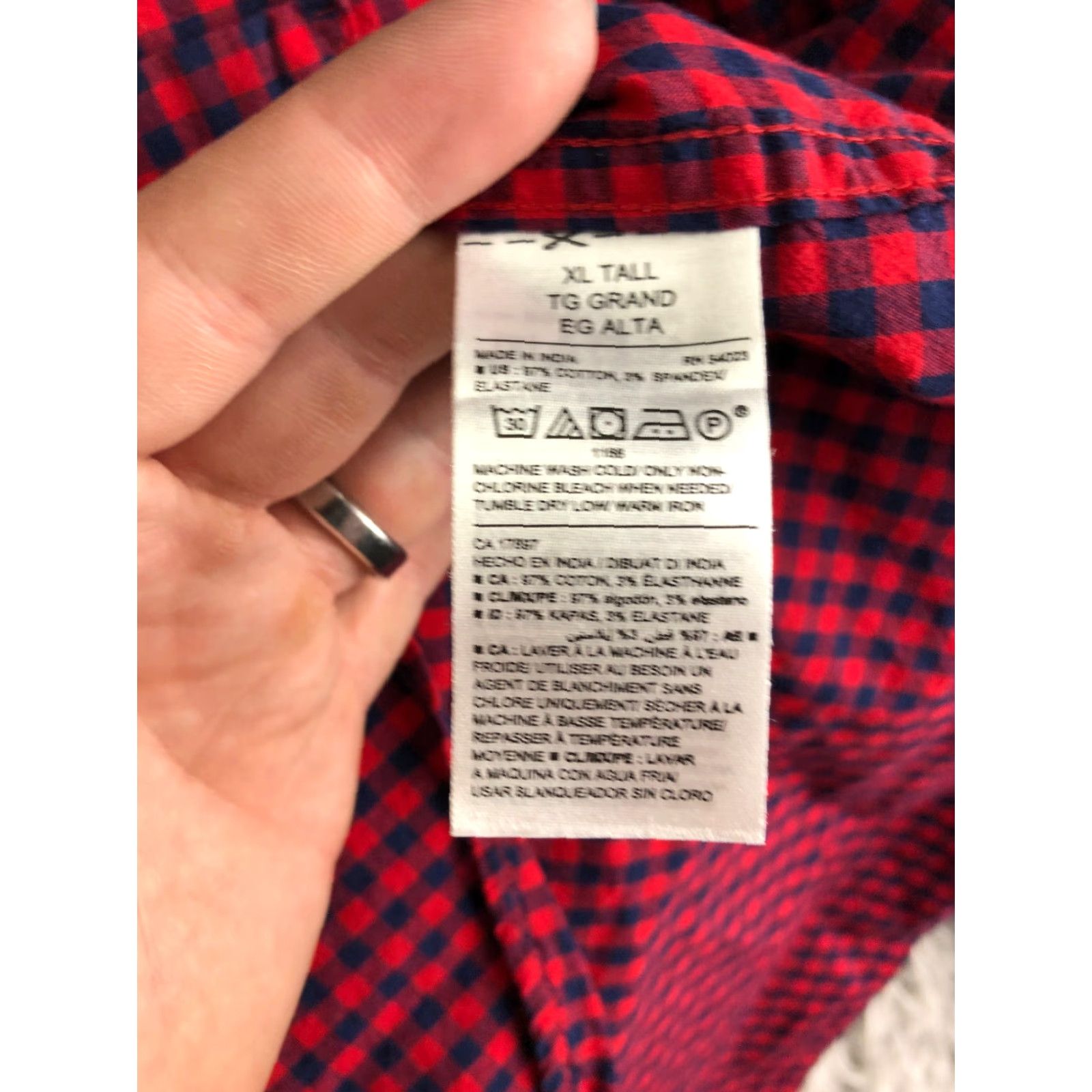 Old Navy Old Navy Everyday Shirt Red Plaid Long Sleeve Button-Down Collar Shirt XLT Big & Tall Mens Shirt Size US XL / EU 56 / 4 - 7 Thumbnail