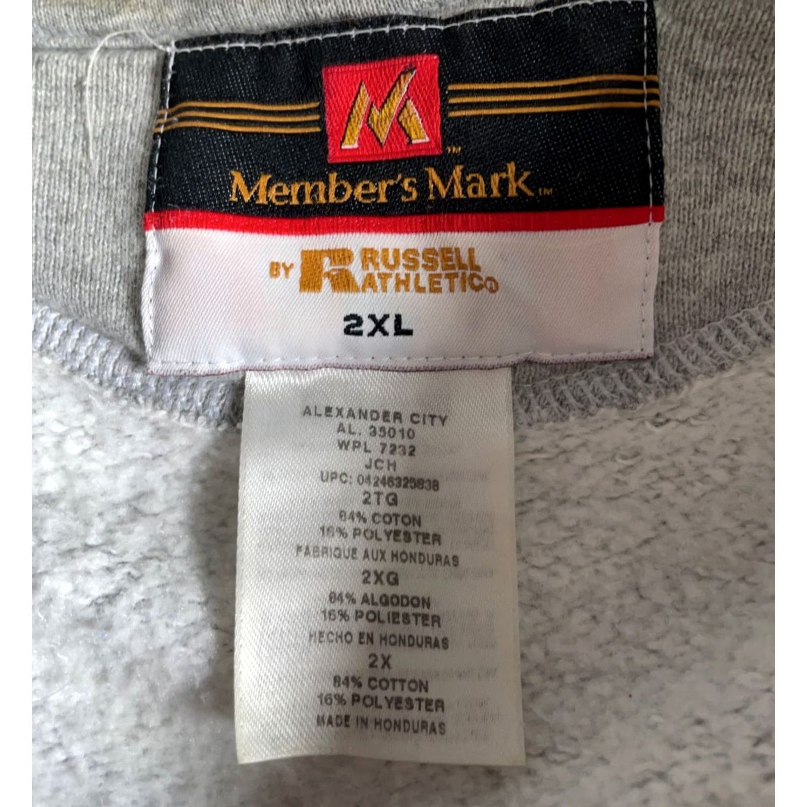 Russell Athletic VINTAGE Russell Athletic Hoodie 2XL Mens Full Zip Crew Neck Heather Gray Sweatshirt Member's Mark Retro Logo Heavyweight Cotton Polyester Fleece Size US XXL / EU 58 / 5 - 3 Thumbnail