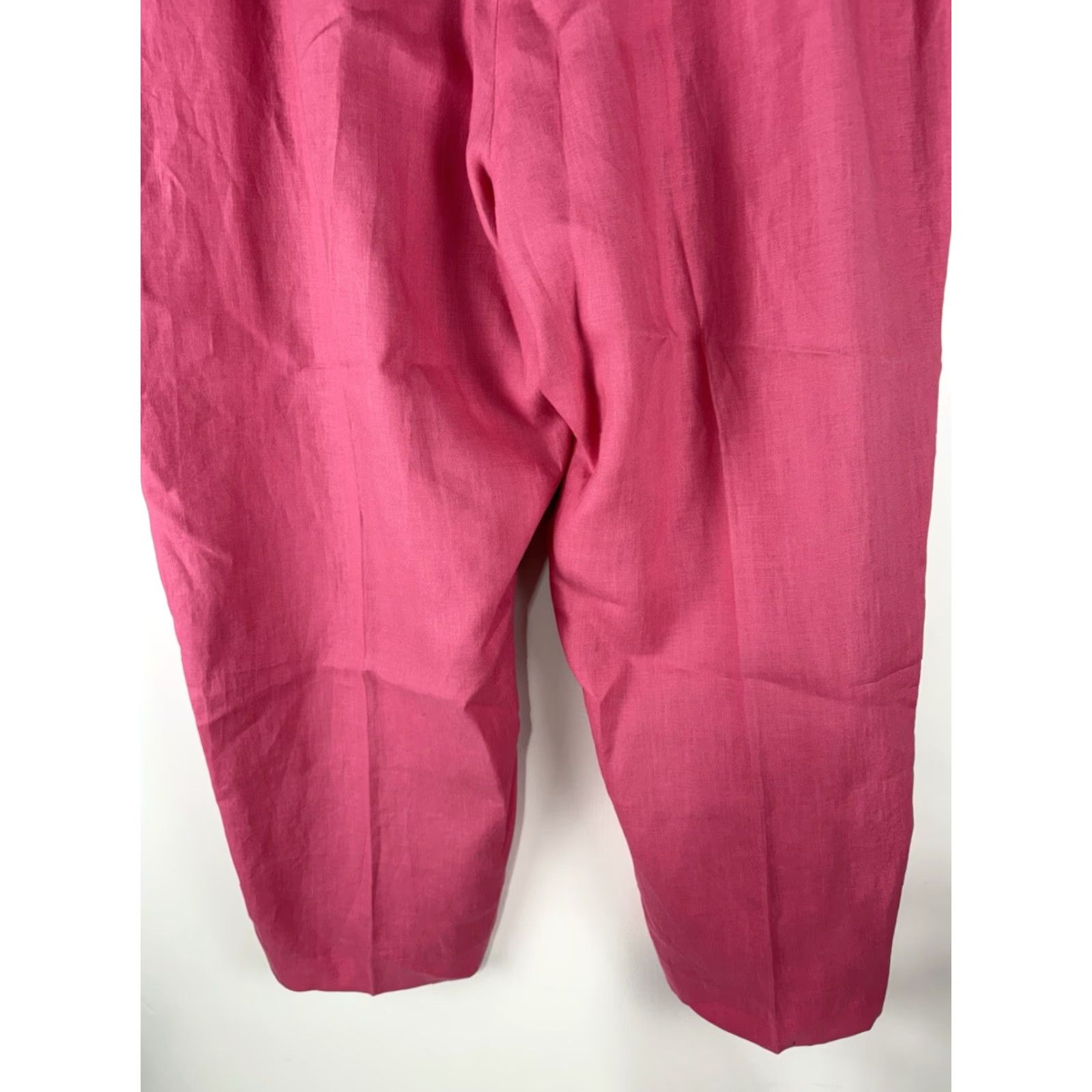 Vintage Parisian Signature Woman Pink Linen Dress Pants Plus Size 22W Wide Leg Classic Fit Womens Size 40" / US 18 - 6 Thumbnail