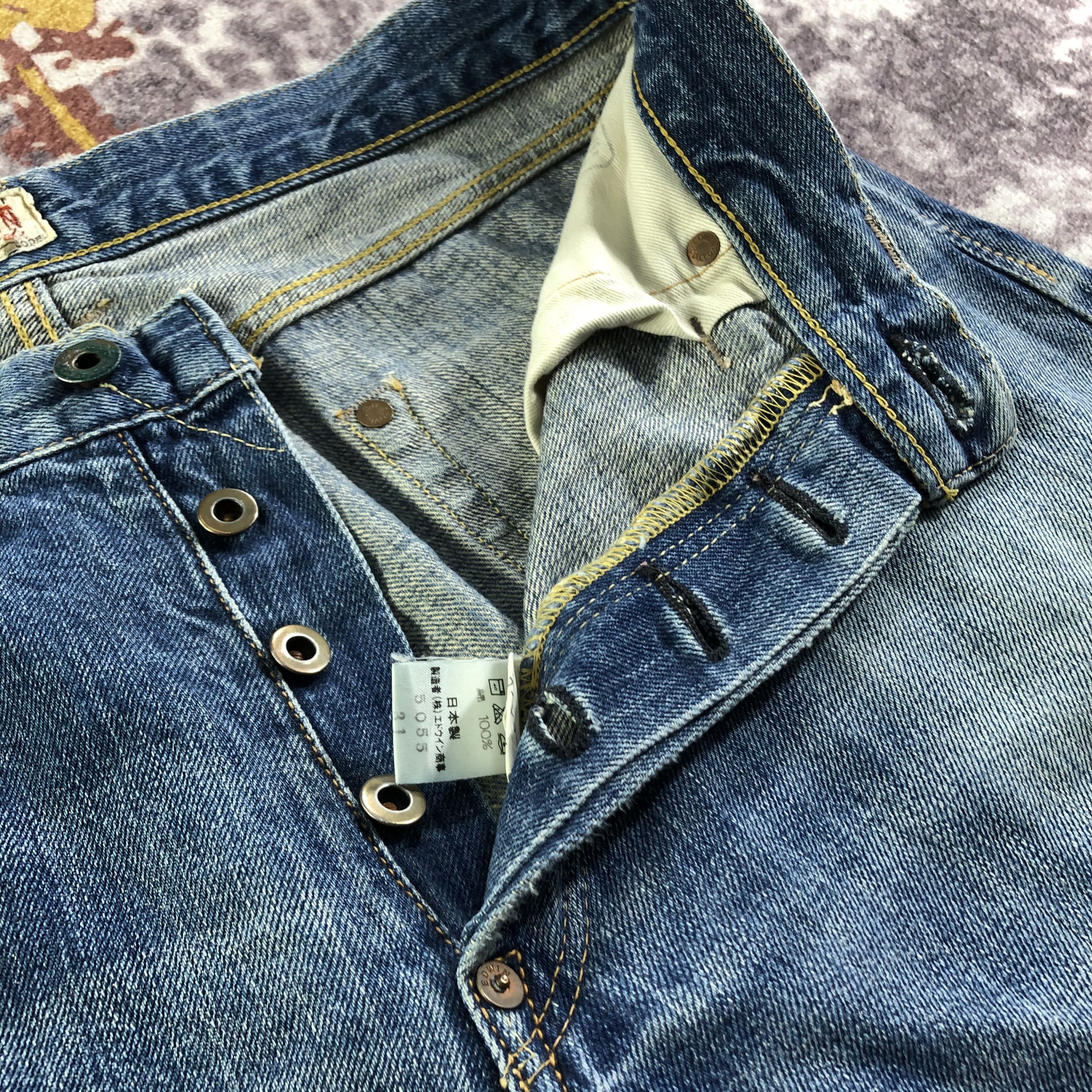 Edwin Vintage Blue Wash Edwin 505 Selvedge Jeans-JM3632 Size US 32 / EU 48 - 8 Thumbnail