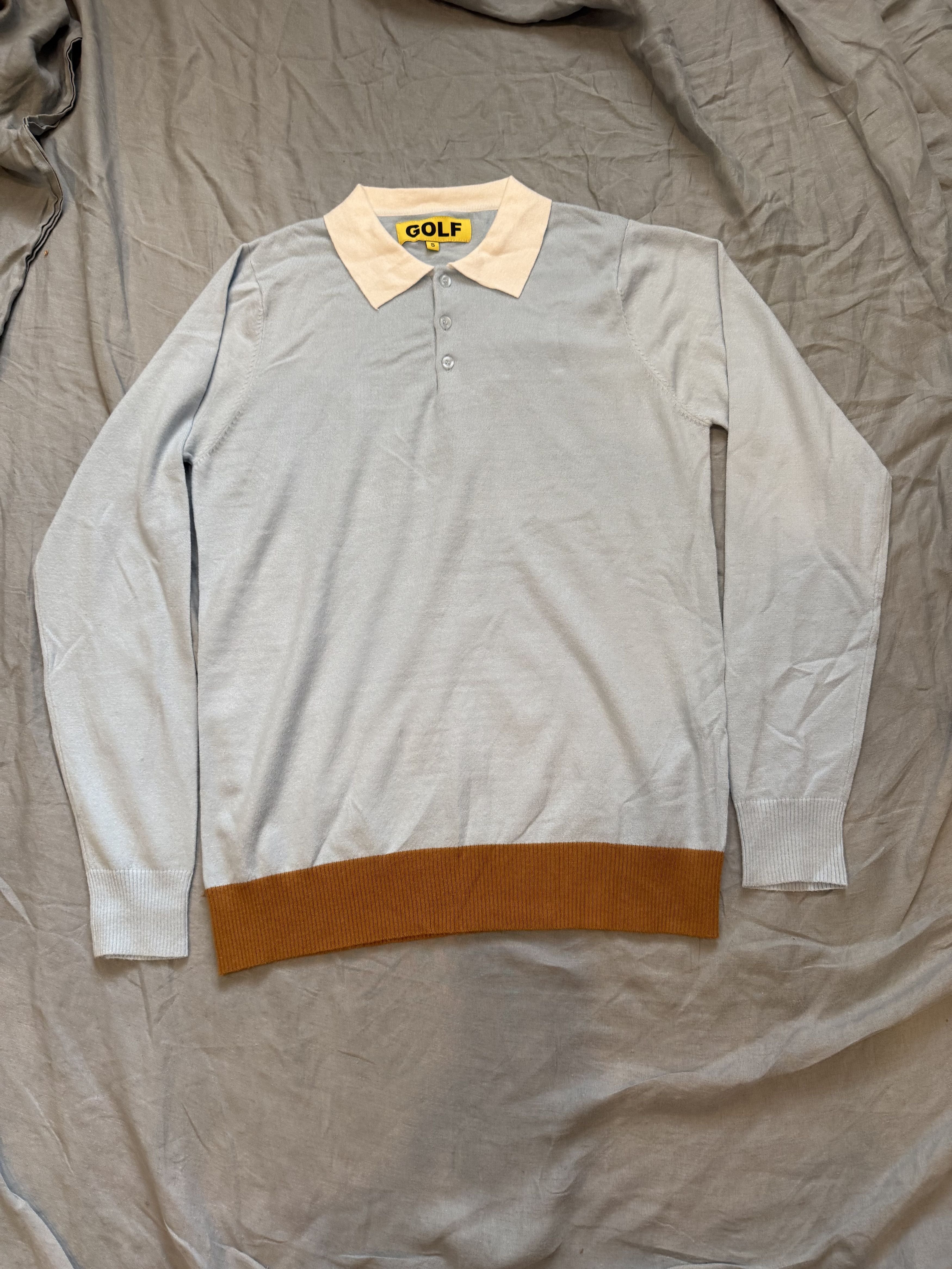 Golf Wang × Golf le Fleur WAVY STRIPE KNIT POLO RED | Grailed