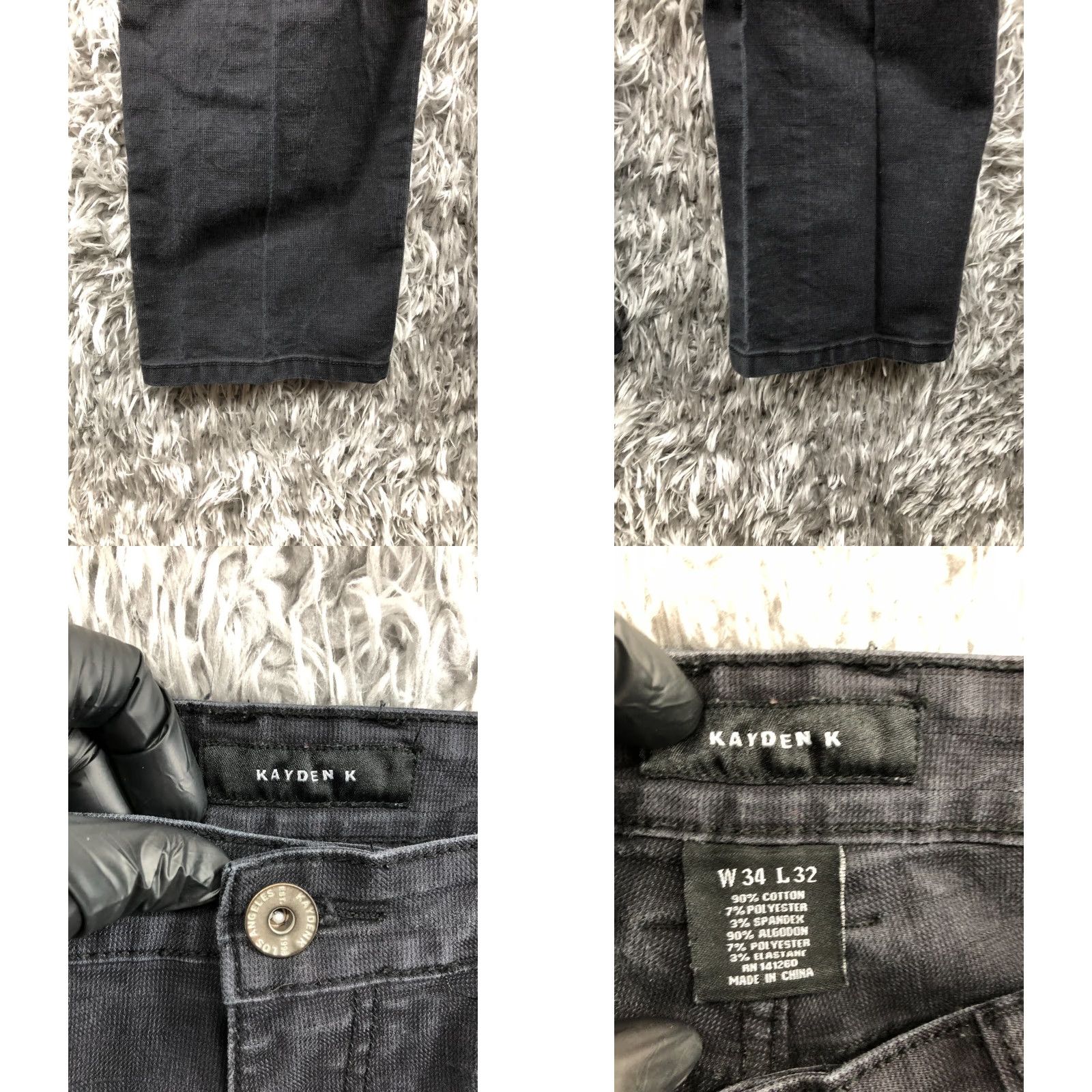 Vintage kayden k Jeans Size 34x32 Mens Mid Rise Dark Wash Black Straight 5-Pocket Denim Size US 34 / EU 50 - 8 Thumbnail