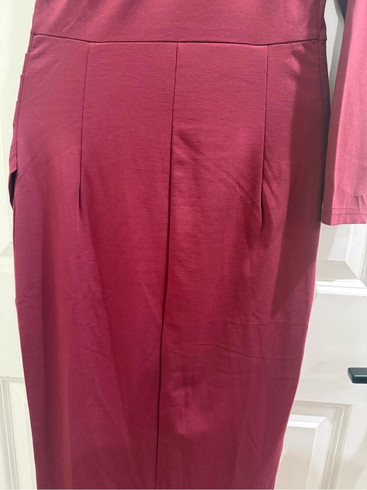 Other Asymmetric One-Shoulder Ruched Midi Dress in Burgundy Size S / US 4 / IT 40 - 3 Thumbnail
