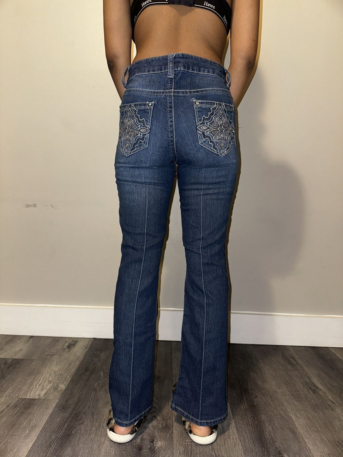 Faded Glory Low Rise Bootcut Embellished Jeans by Faded Glory Size 28" / US 6 / IT 42 - 2 Thumbnail