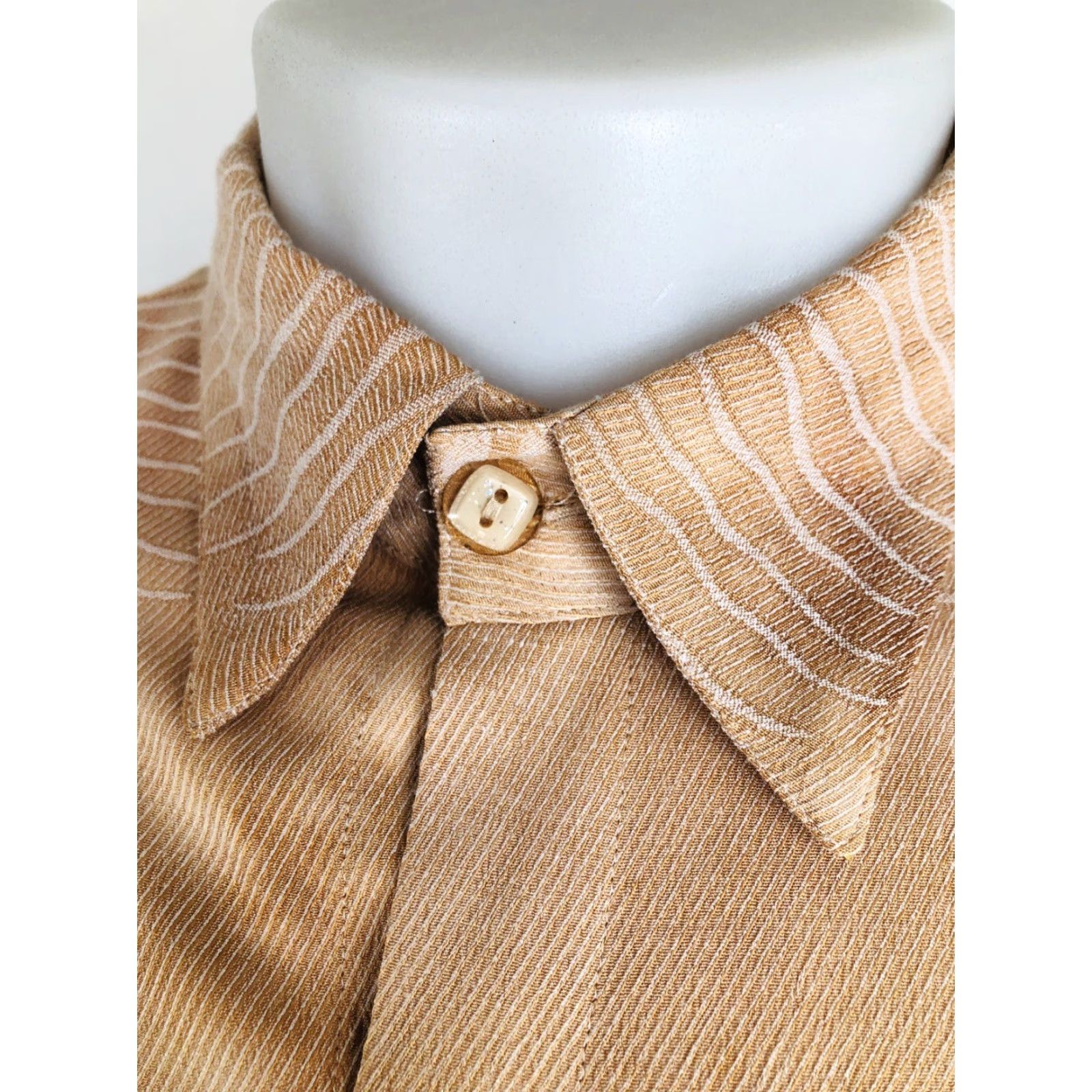 Vintage MALTOS Shirt XL Button-Front Velvet Glitter Vintage FRENCH CUFF Salmon Long Sleeve - Smoke Free Home B7 Size US XL / EU 56 / 4 - 4 Thumbnail
