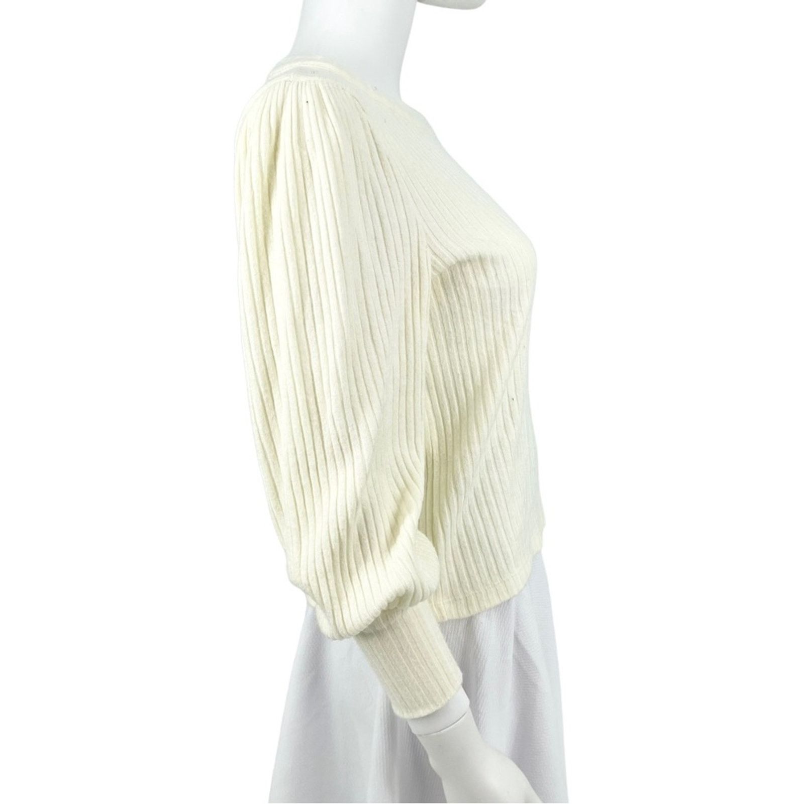 Madewell Madewell Cream Balloon Long Sleeve Crewneck Sweater Size XS Size XS / US 0-2 / IT 36-38 - 5 Thumbnail