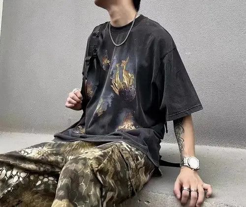 Other Noriko x naga Retro Hip Hop Loose Casual T-Shirt Size US M / EU 48-50 / 2 - 7 Thumbnail