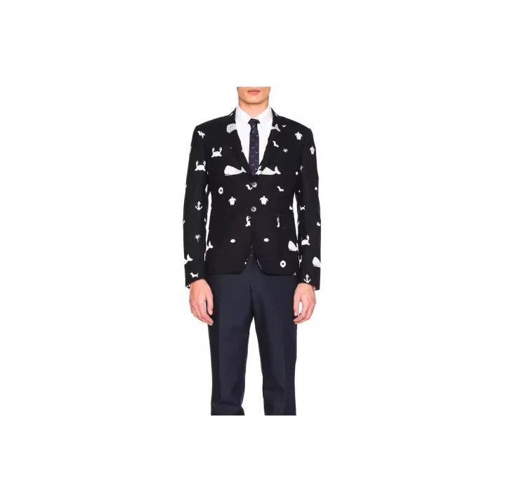 Thom Browne Thom Browne Black Graphic Single-Breasted Suit Size US S / EU 44-46 / 1 - 1 Thumbnail