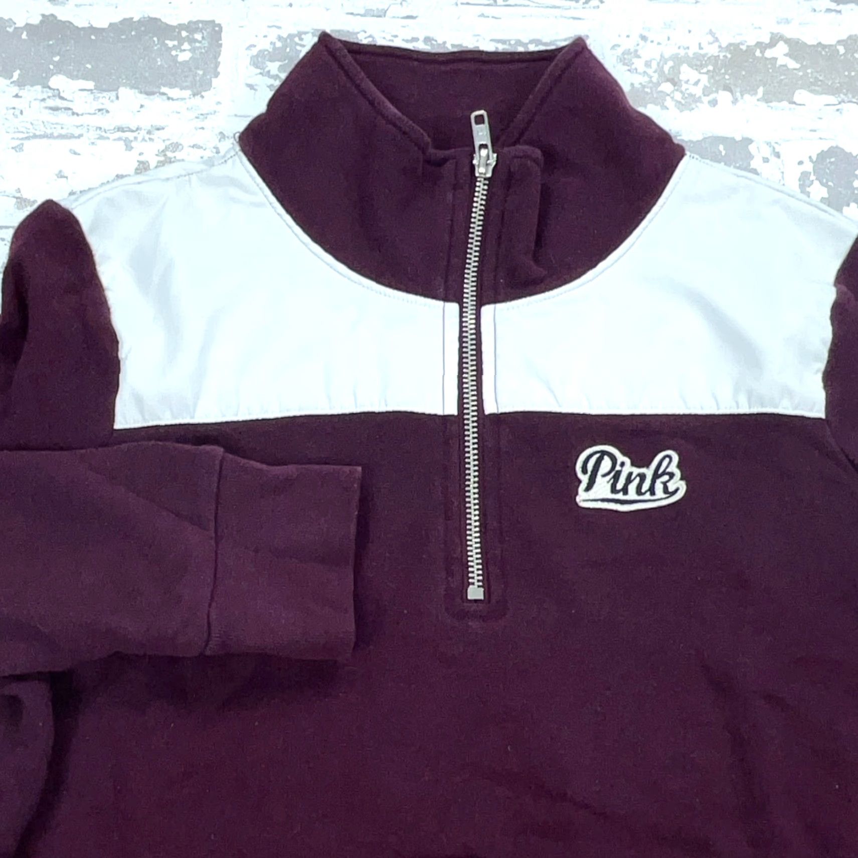 Victoria's Secret Victoria's Secret Sweatshirt Women S Purple Pullover 1/4 Zip Mock Neck Zip Logo Fleece Coat T Size S / US 4 / IT 40 - 3 Thumbnail