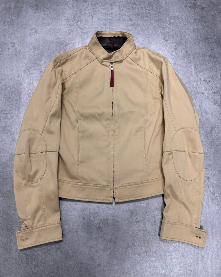 image of 2000S Prada Racer Beige Cotton Jacket (Xs), Men's