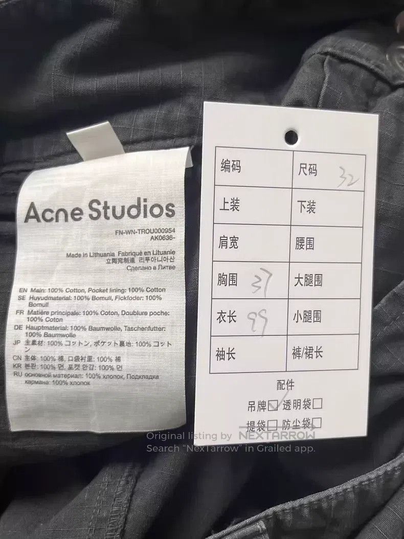 Acne Studios Acne Studios Solid Color Front Zip Cargo High Rise Casual Size 42" / US 20 - 7 Thumbnail